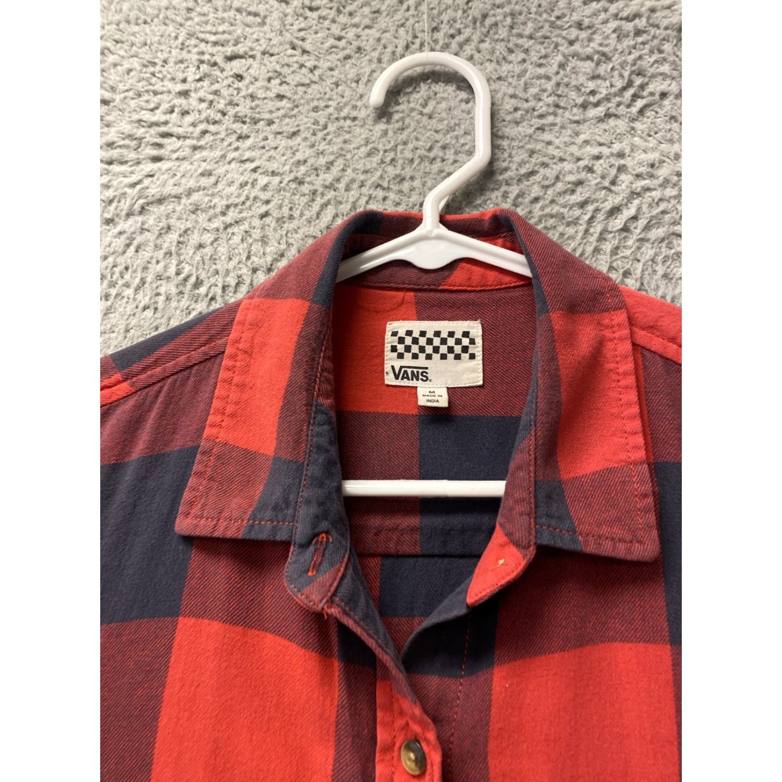 Vans Vans Casual Button-Up Shirt Women's M Red Plaid Long Sleeve Knit Size M / US 6-8 / IT 42-44 - 5 Thumbnail