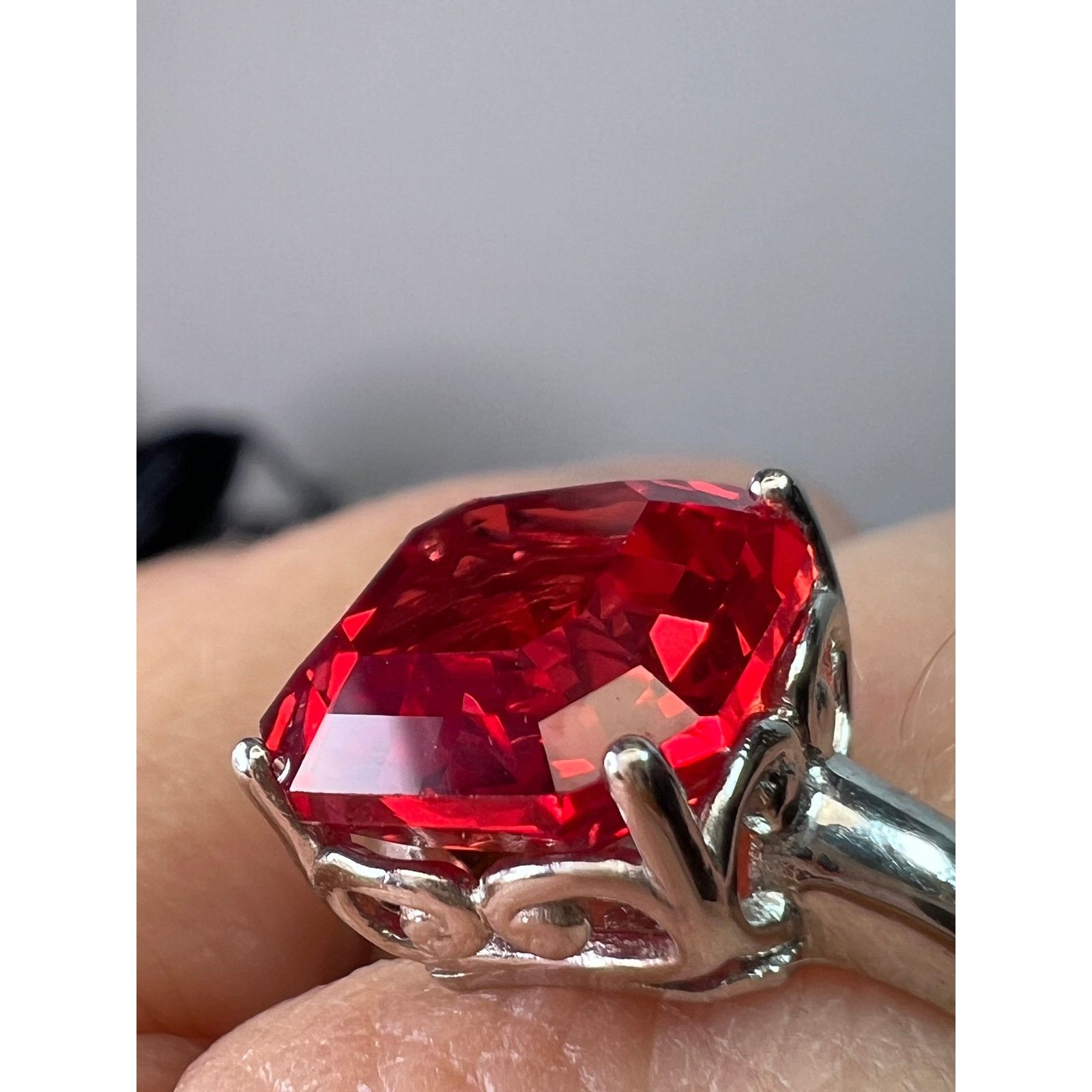 Other Lab padparadscha sapphire 925 solitaire ring size 9 Size ONE SIZE - 7 Thumbnail