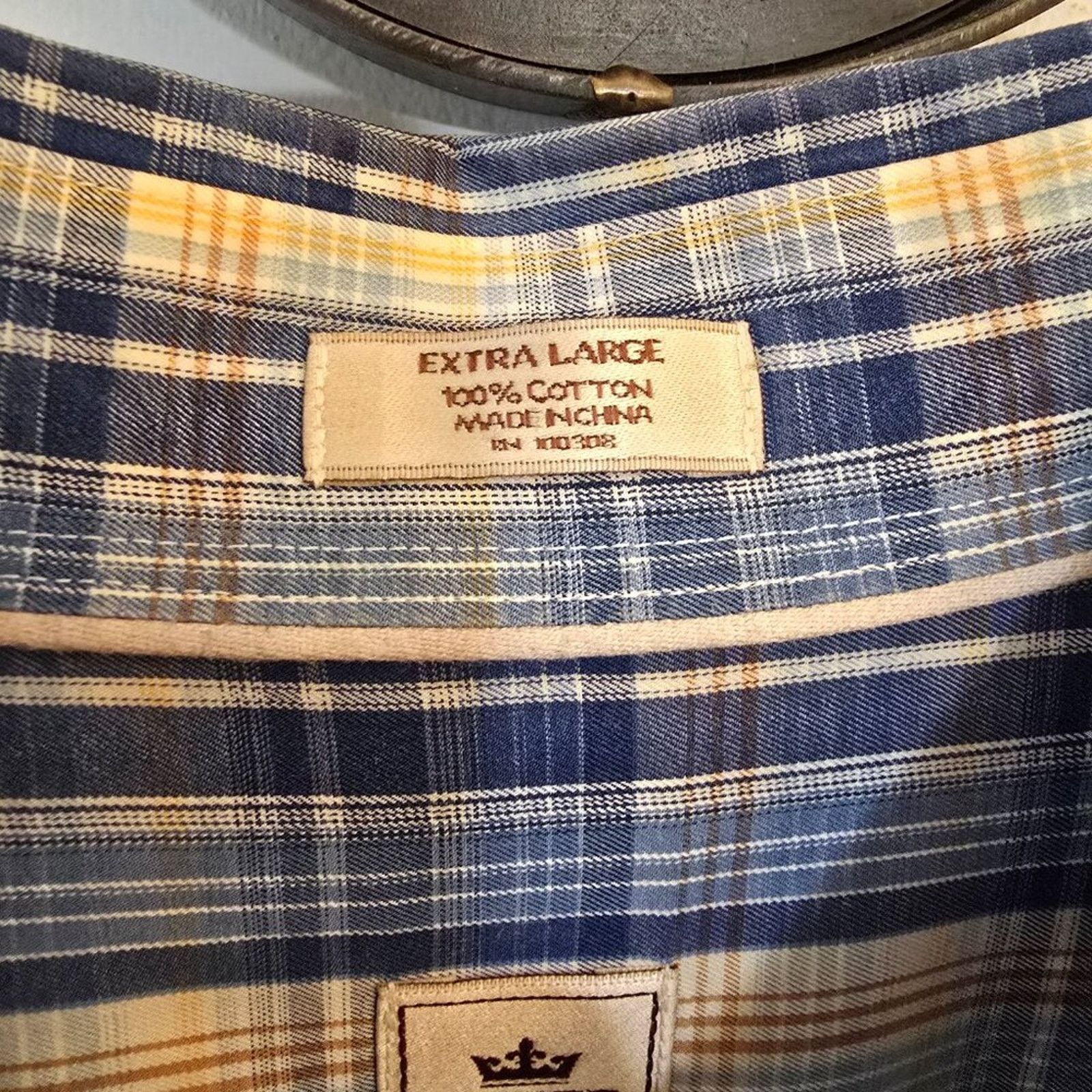 Peter Millar Peter Millar Crown Collection Blue Yellow Plaid Shirt XL Size US XL / EU 56 / 4 - 3 Thumbnail