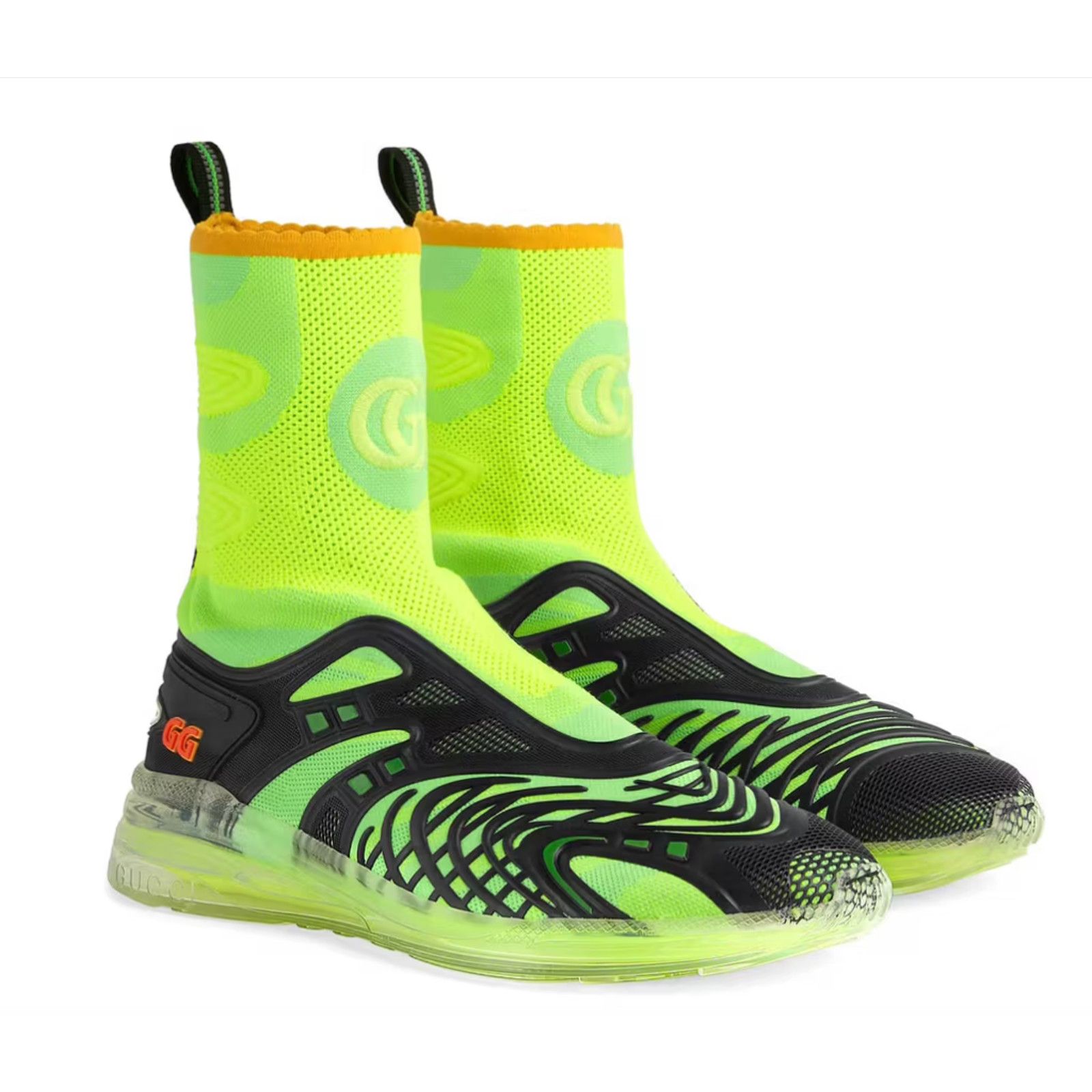 Gucci Auth GUCCI Ultrapace R Mid-Top Neon Reflective Sock Sneakers Size US 7 / EU 40 - 5 Thumbnail