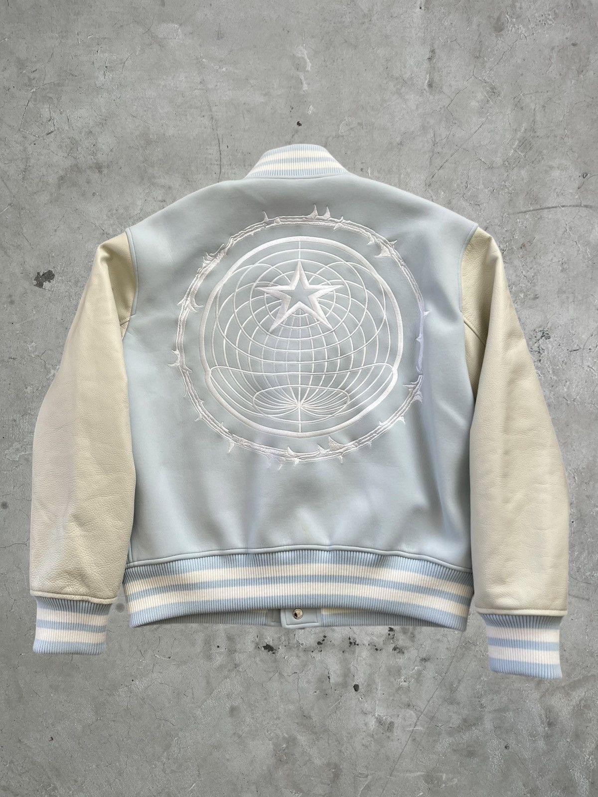 Burberry Burberry Embroidered Graphic Leather Varsity Jacket Size US M / EU 48-50 / 2 - 2 Thumbnail
