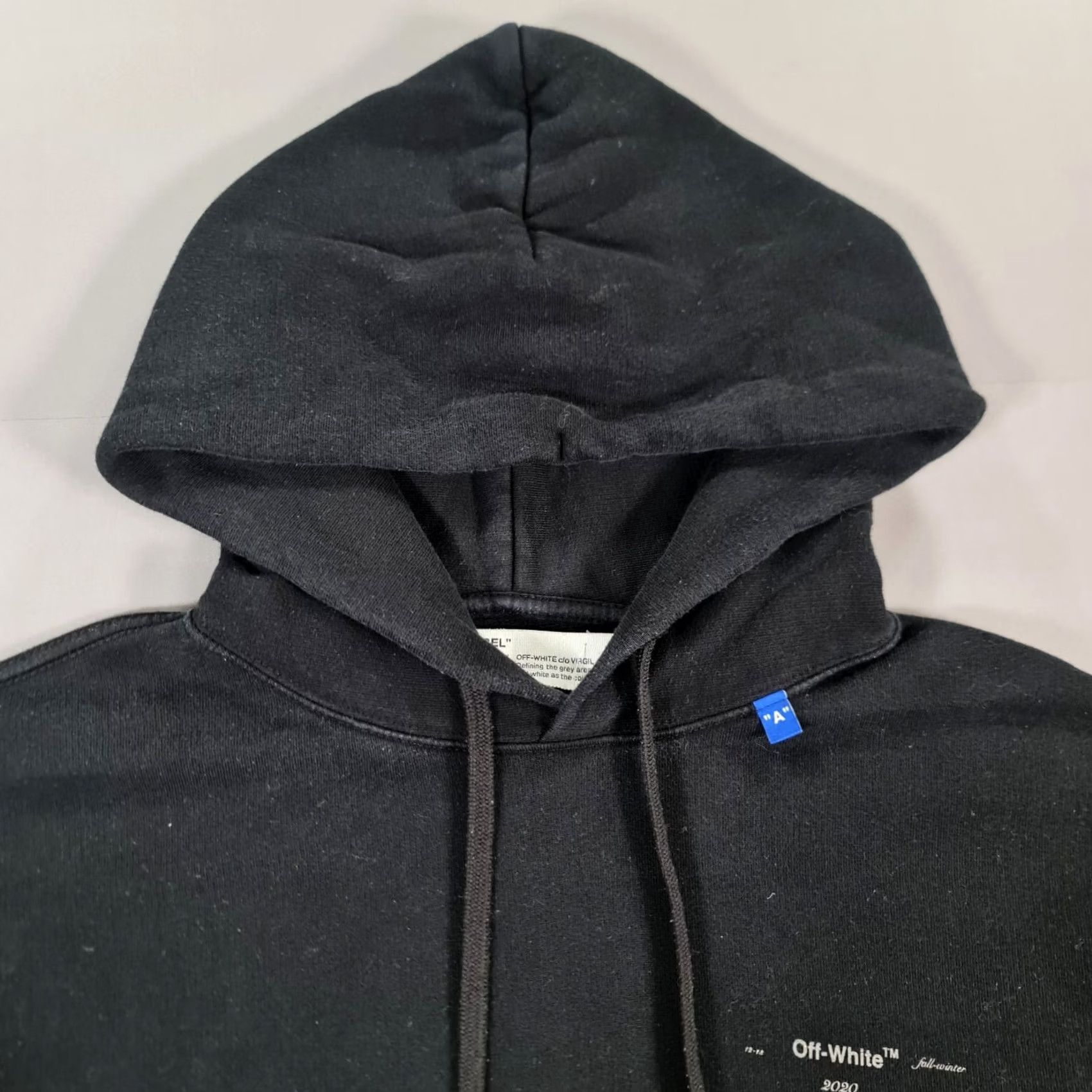 Off-White Off-White Hoodie Black XXS Diag Backbone Cotton Pullover Logo Front Kangaroo Pocket Regular Fit Mens Shirts Size US XXS / EU 40 - 4 Thumbnail