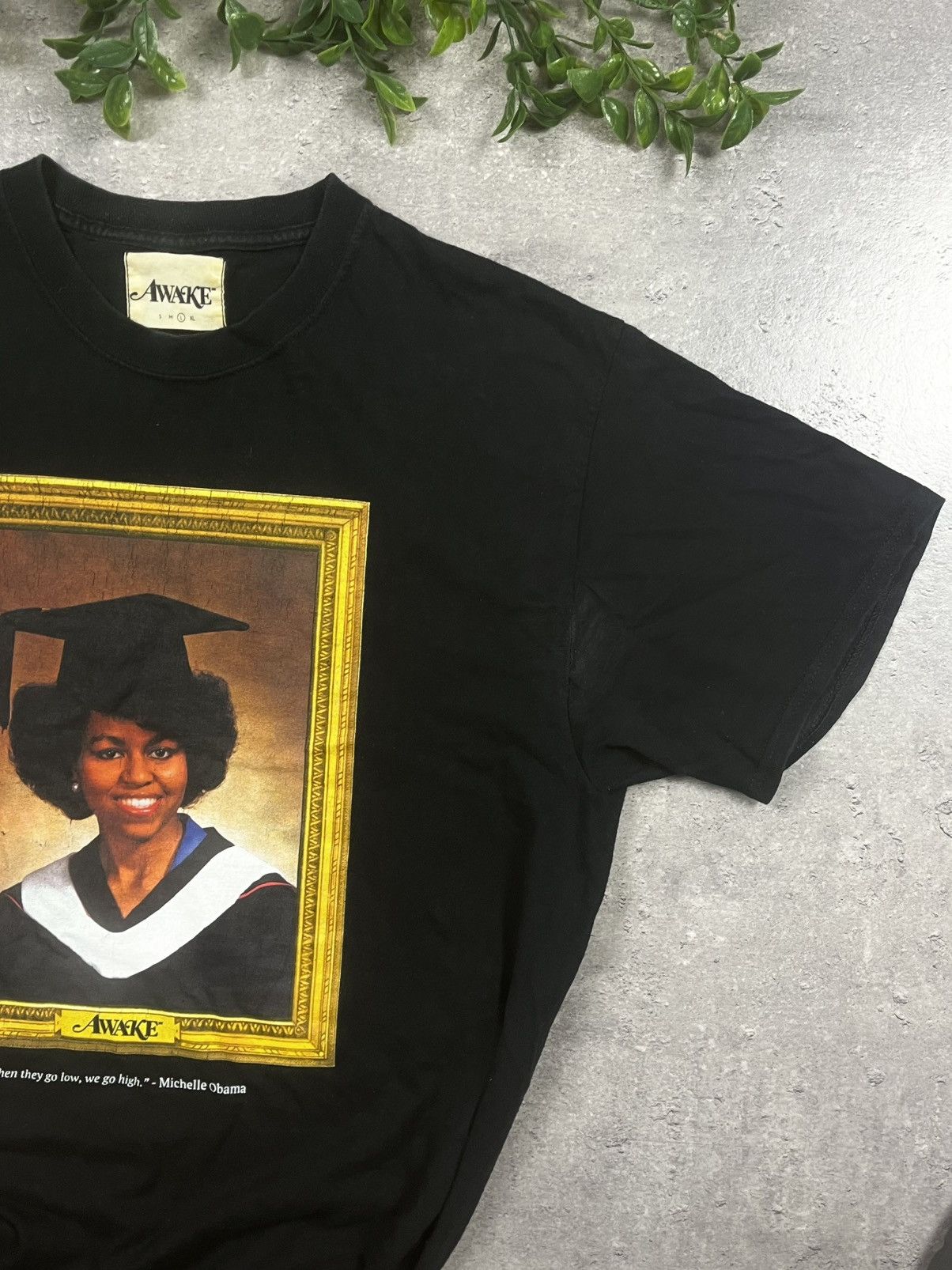 Awake NY Awake NY t-shirt czarny Michelle Obama nadruk L Size US L / EU 52-54 / 3 - 3 Thumbnail