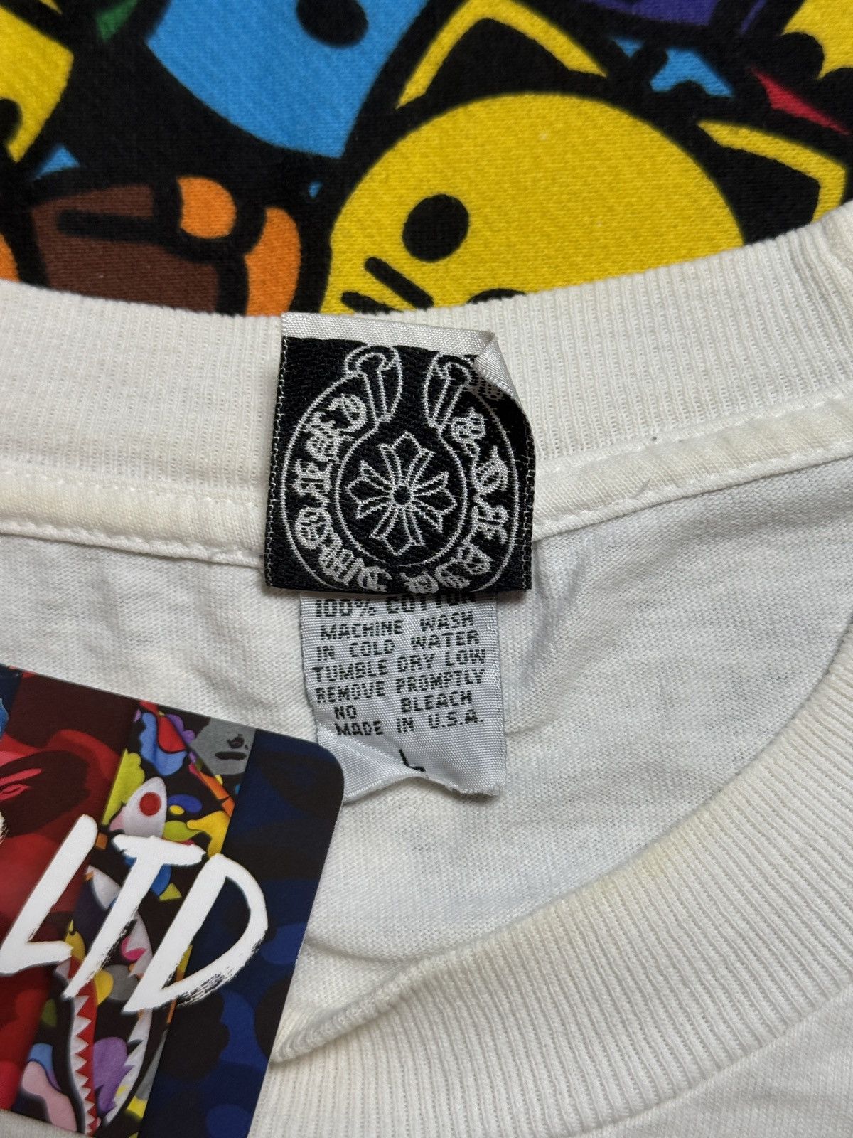 Chrome Hearts Chrome Hearts Vintage White USA Scroll Logo Long Sleeve Tee Size US L / EU 52-54 / 3 - 7 Thumbnail