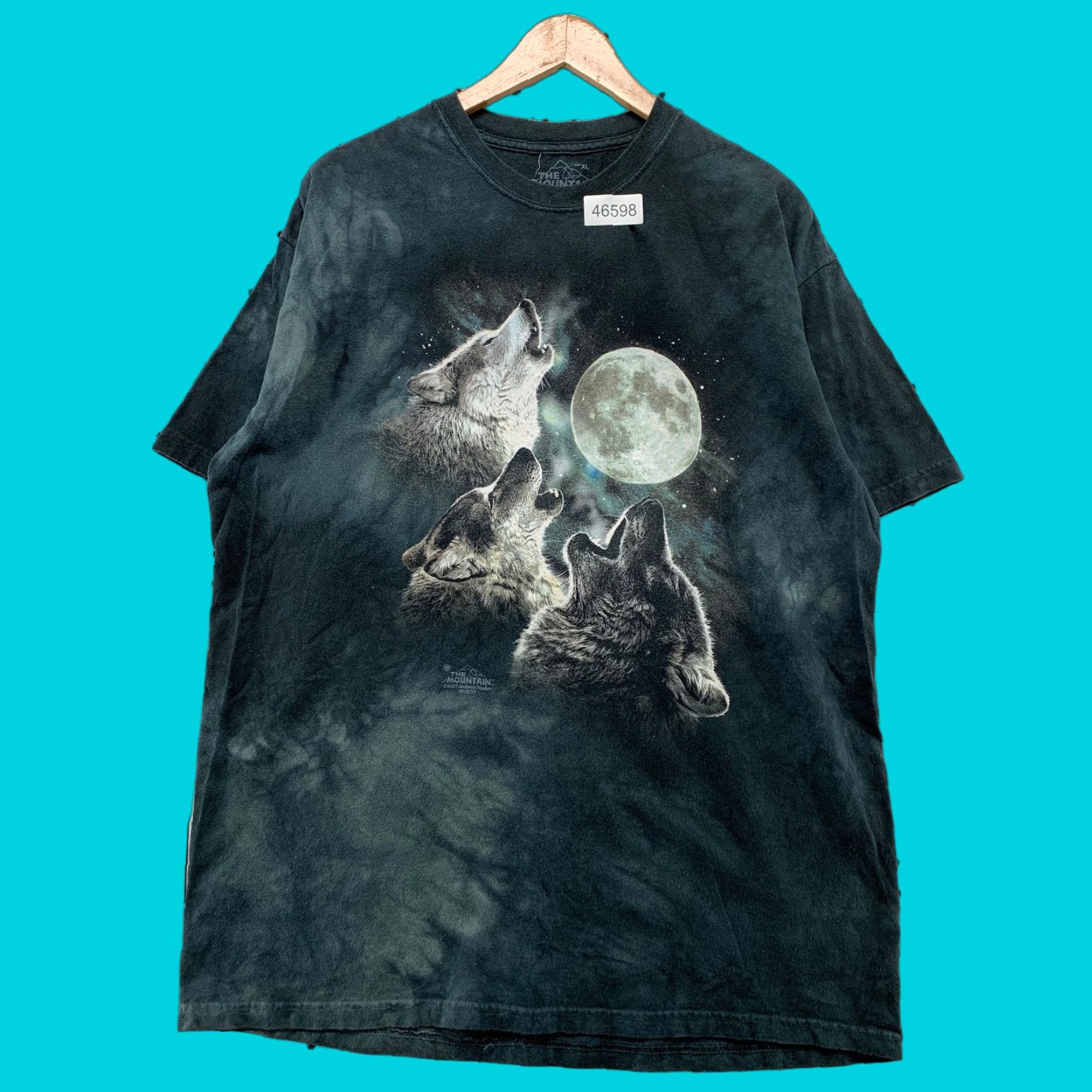 The Mountain The Mountain Wolf Moon T Shirt Mens XL Black Wolves Howling Tie Dye Made Usa Size US XL / EU 56 / 4 - 1 Thumbnail
