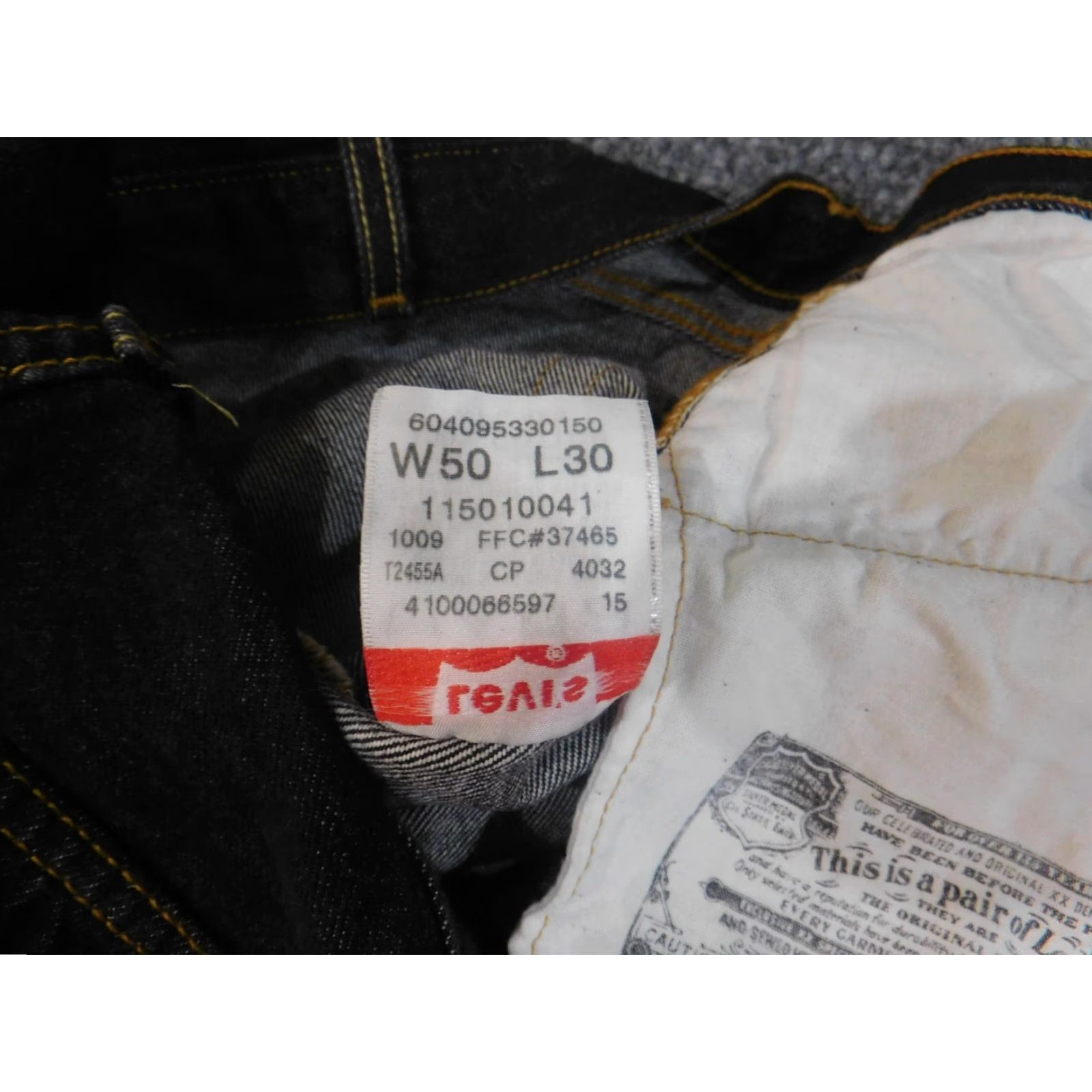 Levi's Levi's 501 Jeans Mens 46x28 Black Straight Button Fly Classic Denim Retro 90s Jeans Mens Regular Size US 30 / EU 46 - 6 Thumbnail