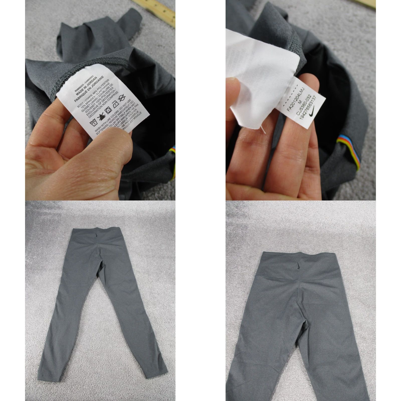 Nike NIKE Leggings Women M Gray Multicolor Side Stripe Compression Gym Activewear Womens Size 32" / US 10 / IT 46 - 8 Thumbnail