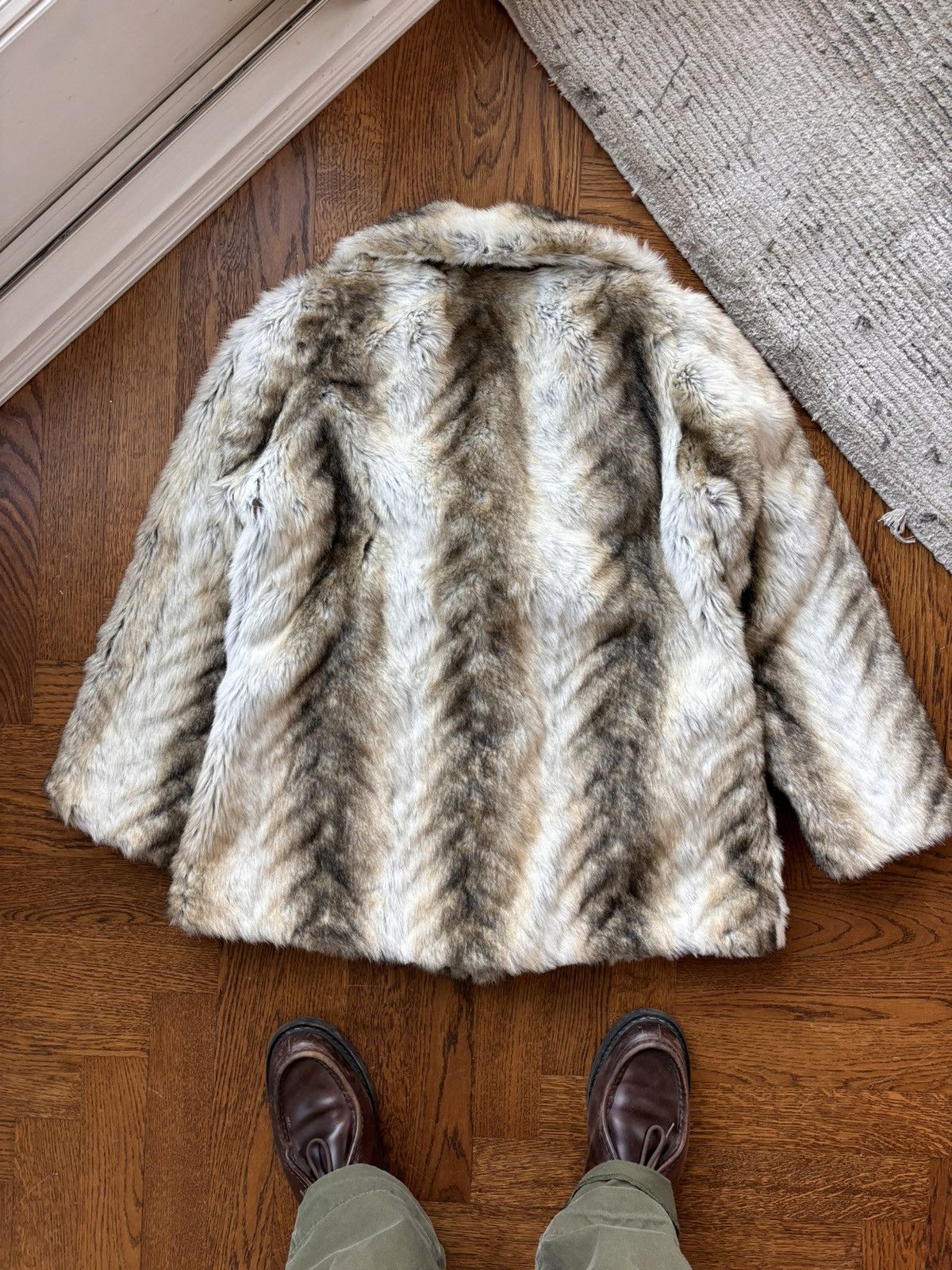 Sears × Vintage Vintage Faux Fur Coat Tissavel France 70s 60s Fox Lynx Vegan Size L / US 10 / IT 46 - 3 Thumbnail