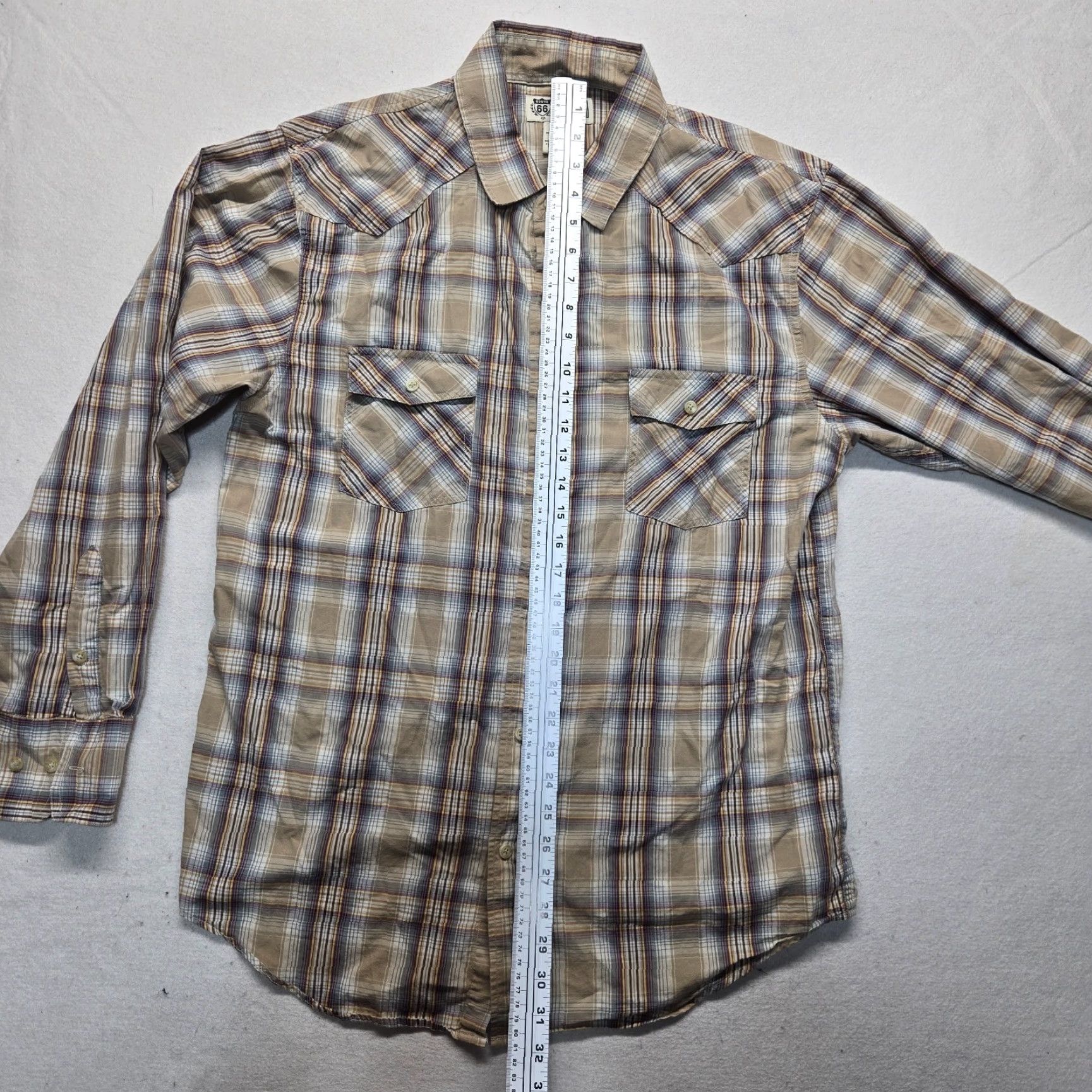 Route 66 VINTAGE Route 66 Brown Plaid Western Button-Up Shirt Adults Large Long Sleeve Casual Outdoor Size US L / EU 52-54 / 3 - 6 Thumbnail
