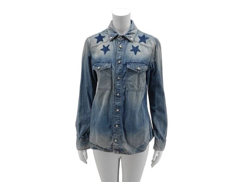 Givenchy Givenchy Blue Star Denim Shirt (98/100 New) Size XXL / US 16-18 / IT 52-54 - 1 Thumbnail