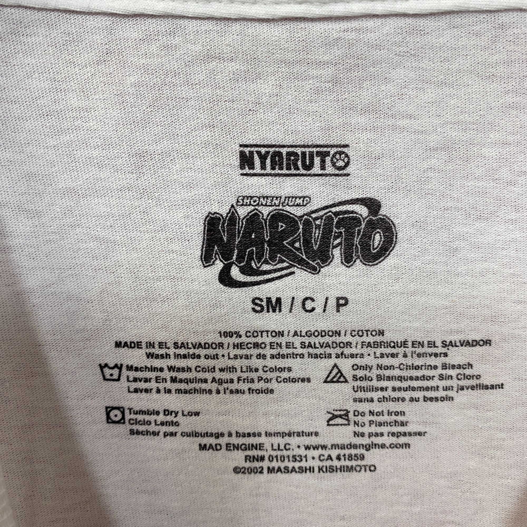 Anime Naruto Nyaruto Sasuke and Uzumaki Logo Graphic T-Shirt SM Size US S / EU 44-46 / 1 - 4 Thumbnail