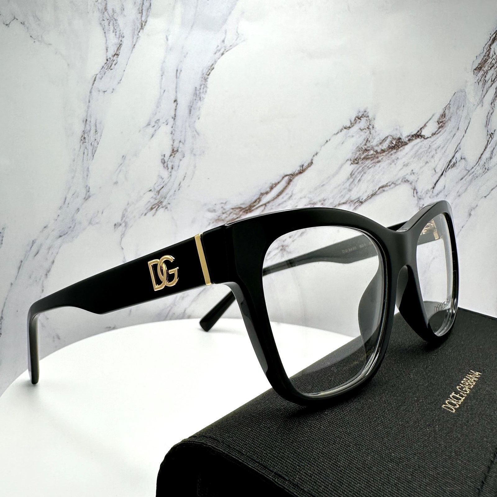 Dolce & Gabbana New Dolce&Gabbana Eyeglasses Black Square Gold Metal Frames Size ONE SIZE - 23 Thumbnail