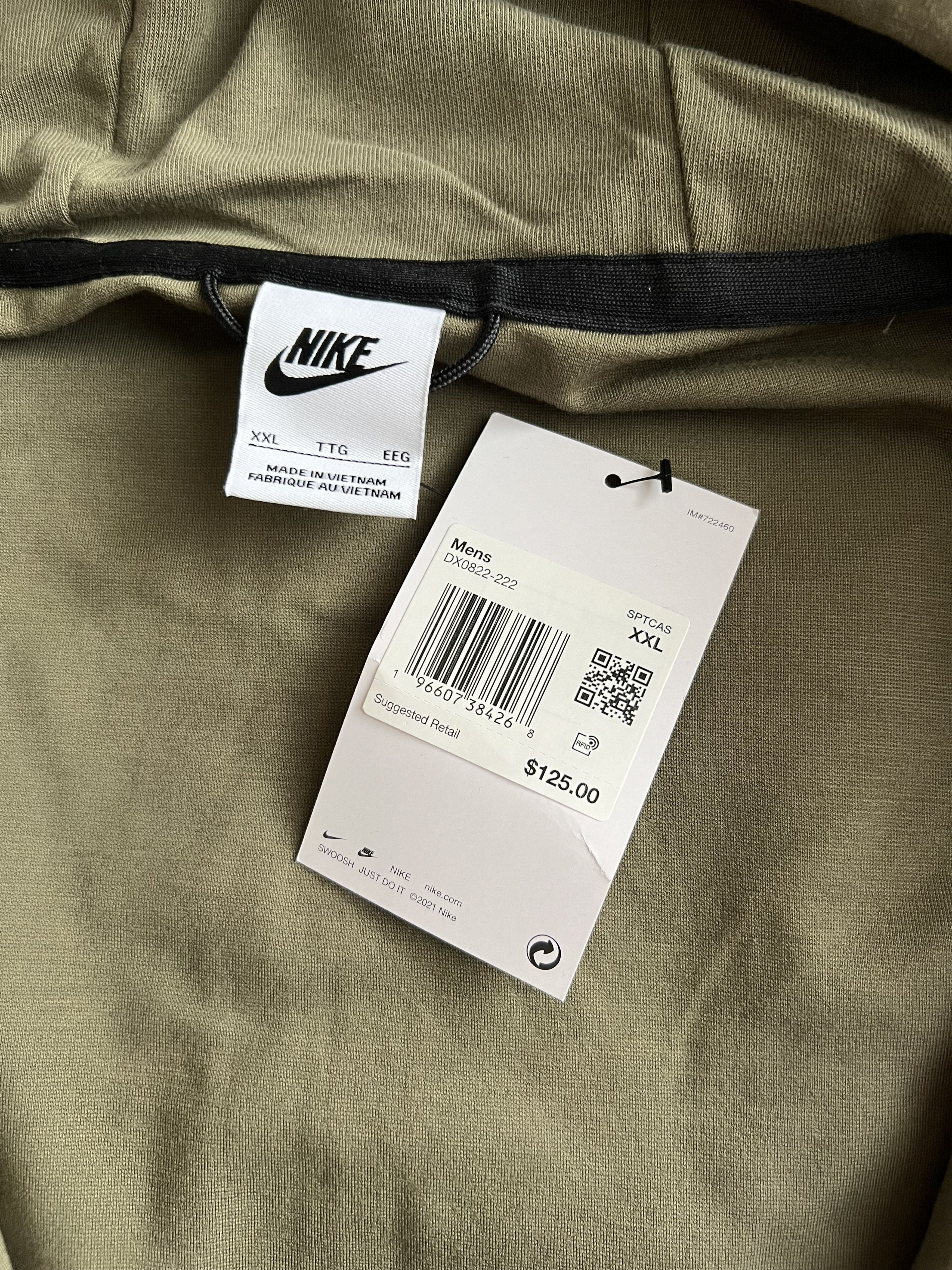 Nike Nike Tech Fleece Full Zip Sweatshirt in Olive Green Size US XXL / EU 58 / 5 - 7 Thumbnail