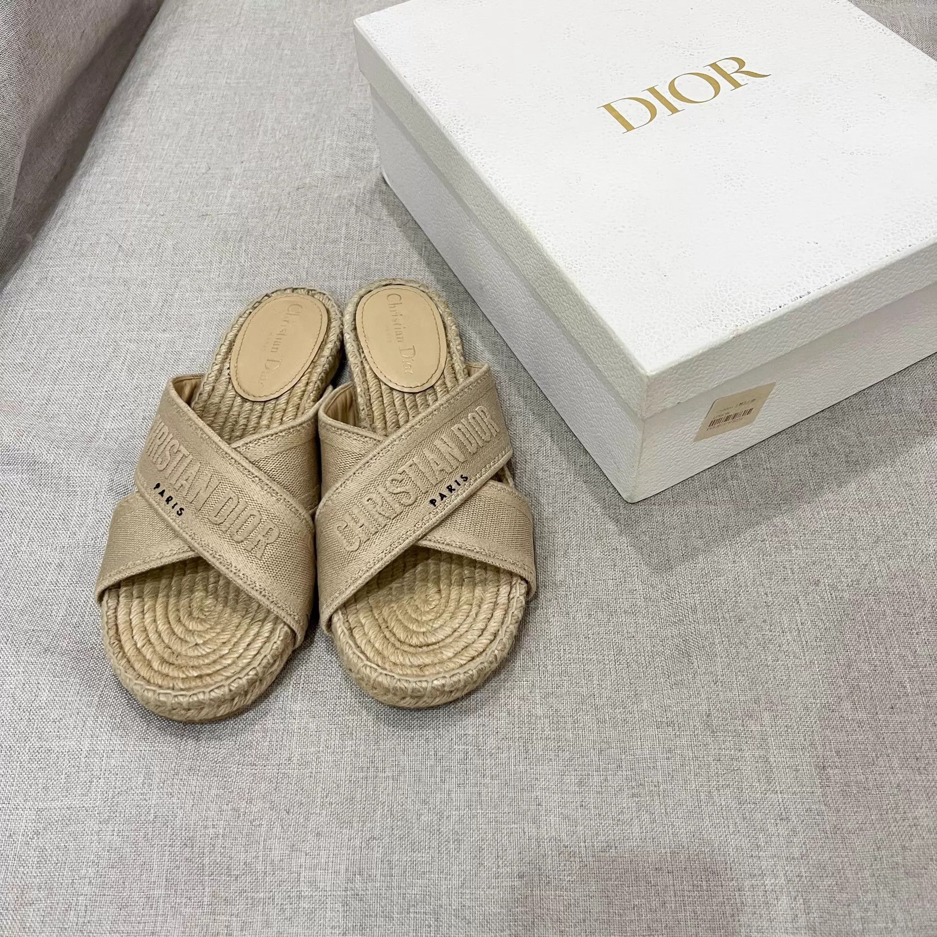 Dior Dior Resort Straw Slide Logo 39 98New Box/DustBag Size US 8.5 / IT 38.5 - 1 Thumbnail