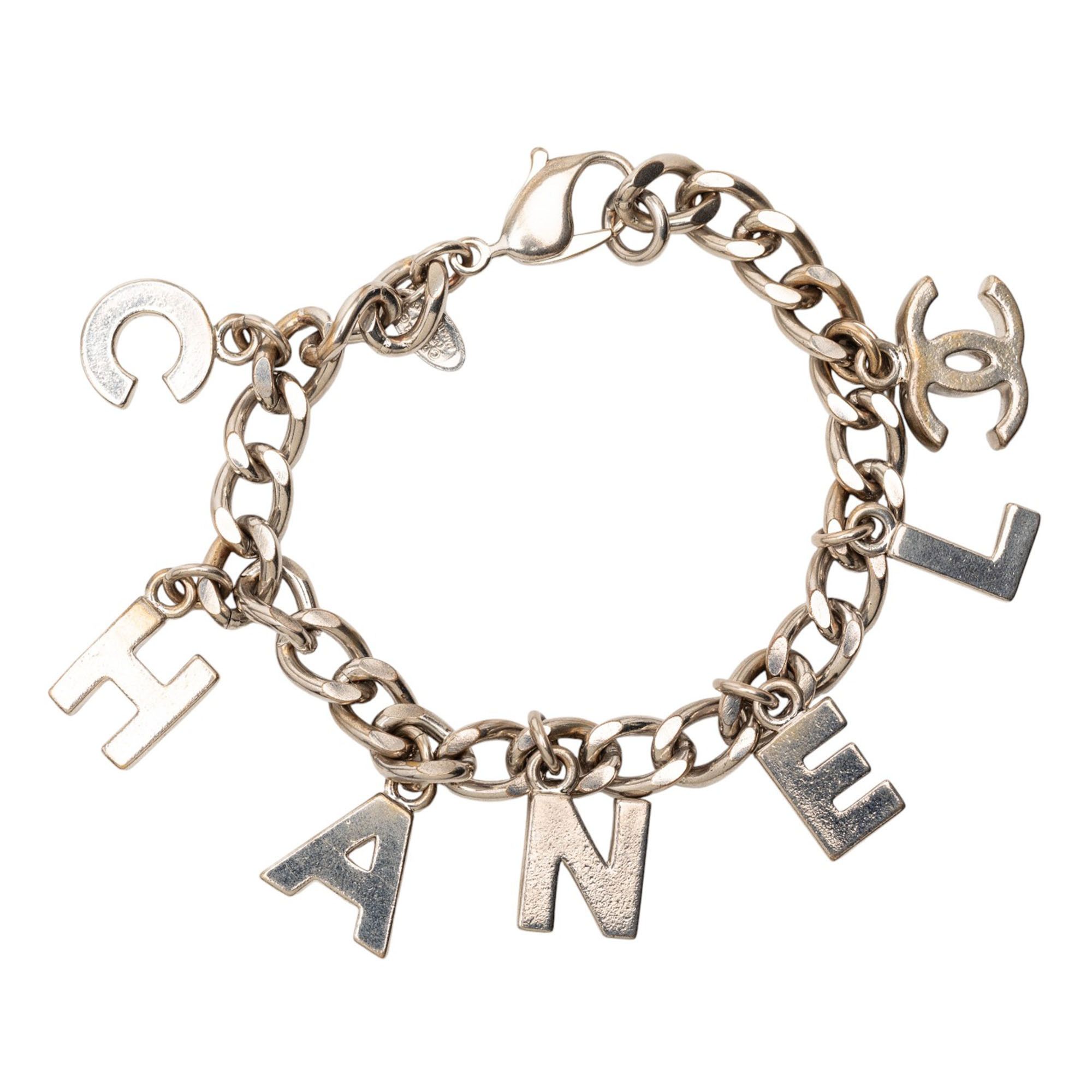 Chanel Chanel Silver Plated Logo Charm Bracelet Size ONE SIZE - 1 Thumbnail