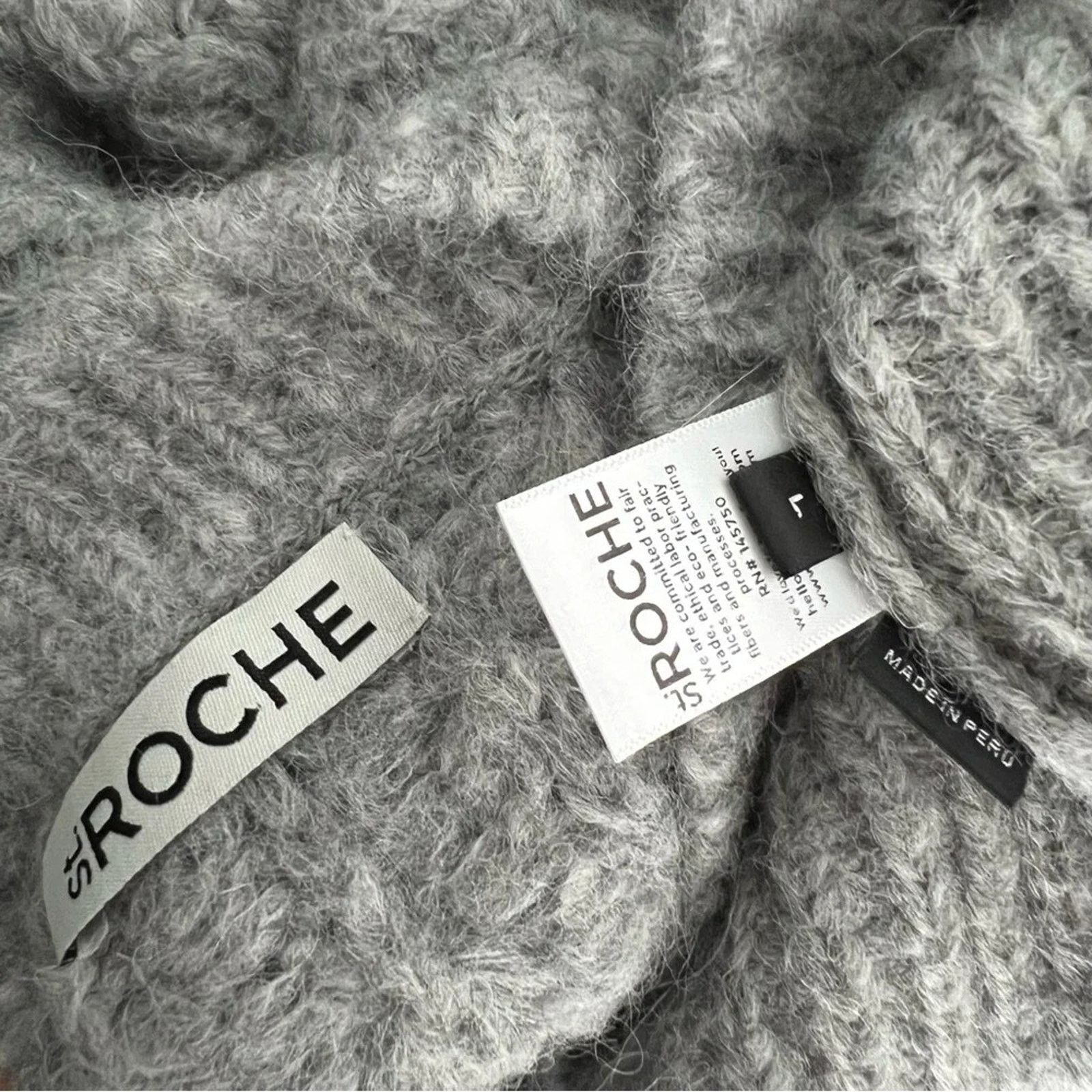 Designer New St.Roche Ivy Sweater Superfine Alpaca Pullover Grey L Size L / US 10 / IT 46 - 10 Thumbnail