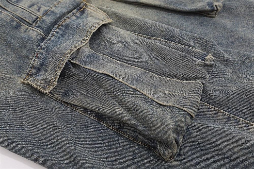 Japanese Brand × Jean High street multi-pocket vintage washed cargo jeans y2k Size US 33 - 4 Thumbnail