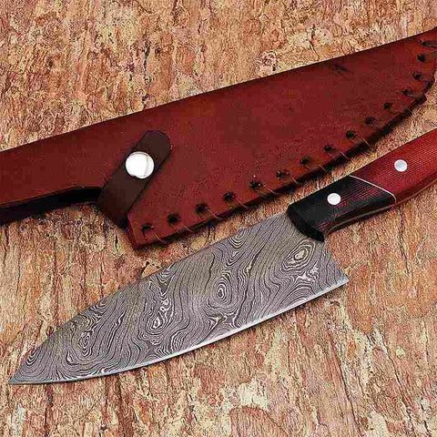 Handmade × Other Damascus Kitchen Knife Twist Pattern Micarta Handle Size ONE SIZE - 4 Thumbnail