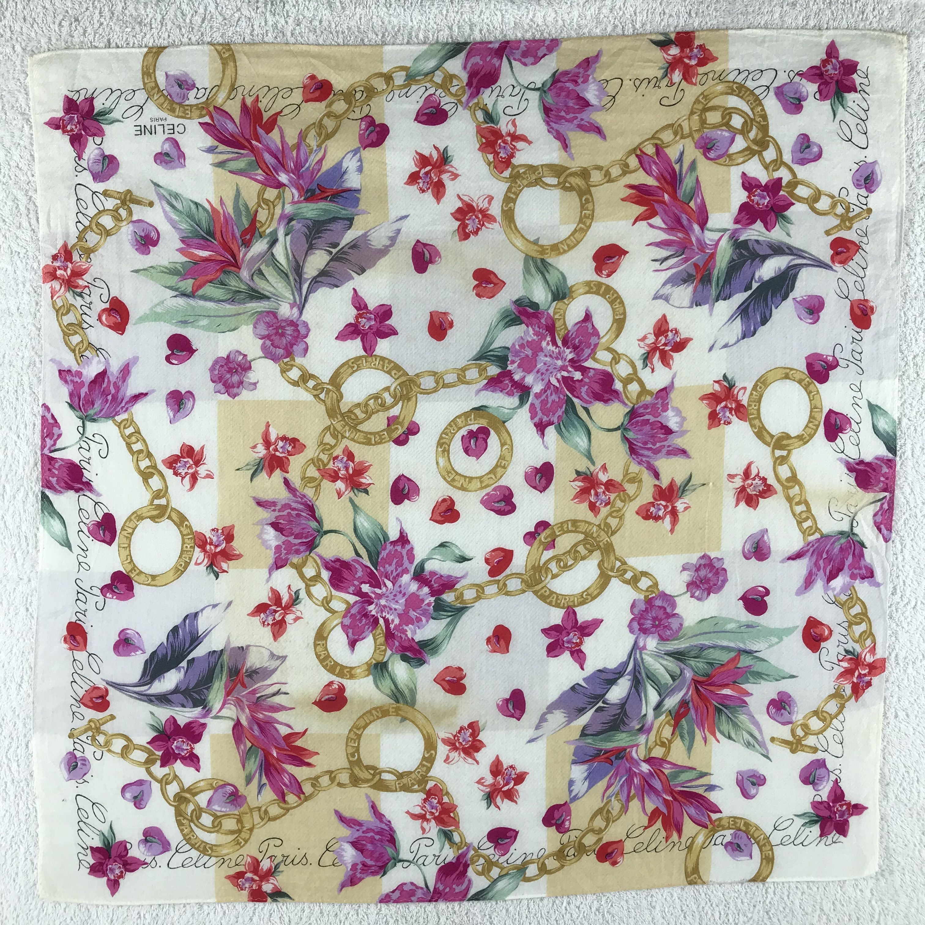 Celine × Vintage Celine Bandana / Handkerchief / Neckerchief - S207 Size ONE SIZE - 1 Thumbnail