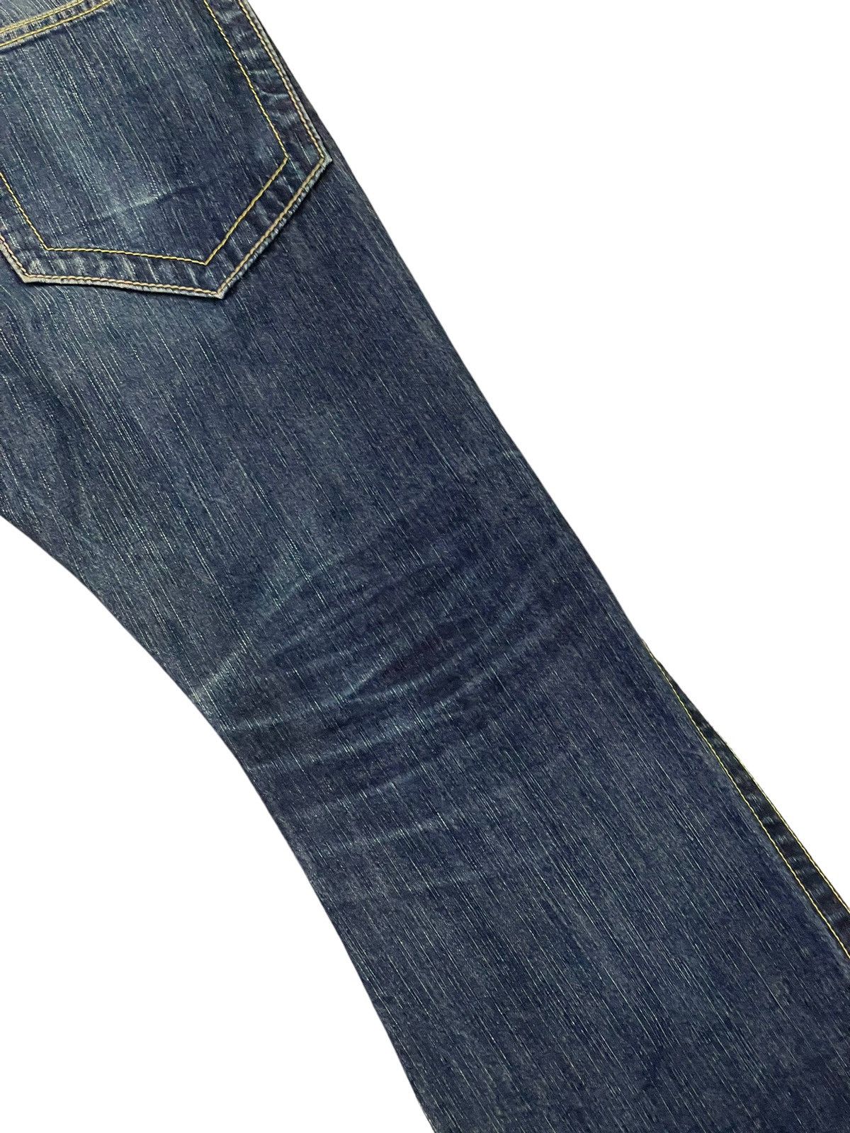 Japanese Brand Flare Jeans Blue Way Japan Faded Distress Low Rise 8🟦3 Size US 35 - 16 Thumbnail