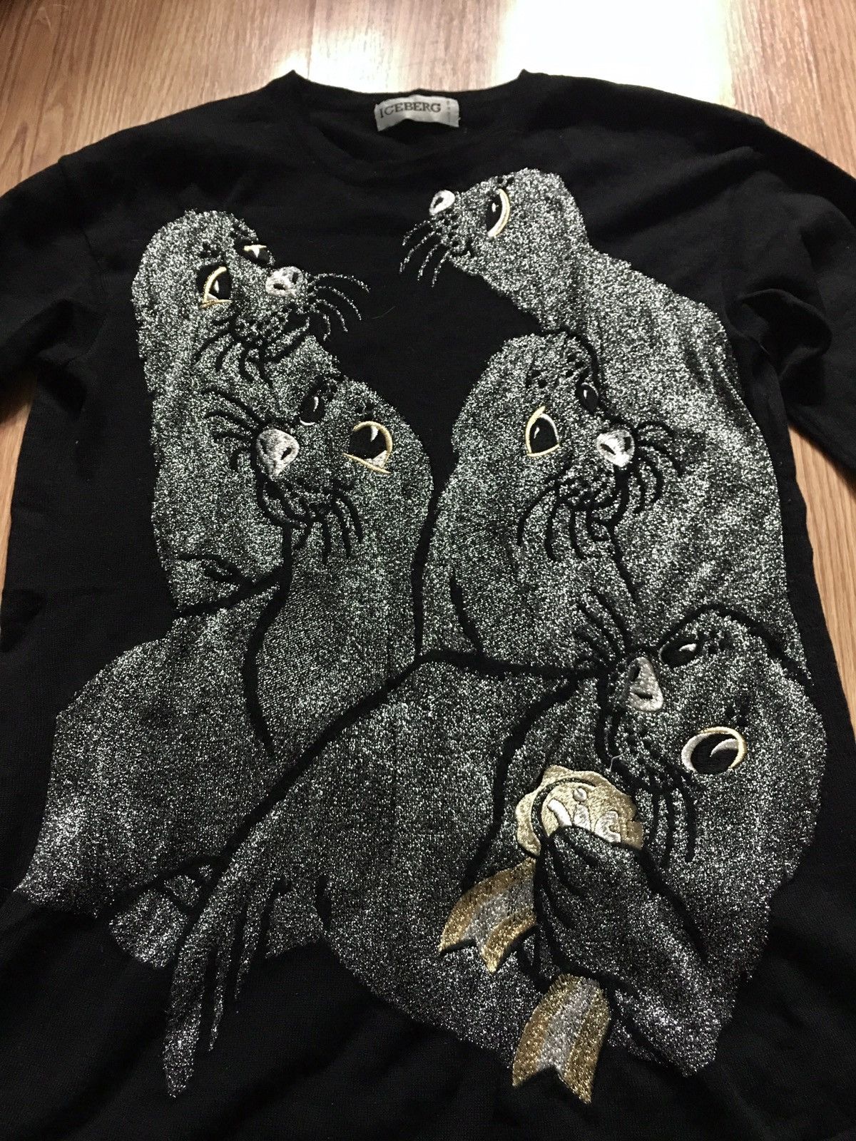Iceberg ICEBERG Vintage 1991 Gilmar Rare Seals Pullover Sweater IT42 Size M / US 6-8 / IT 42-44 - 9 Thumbnail