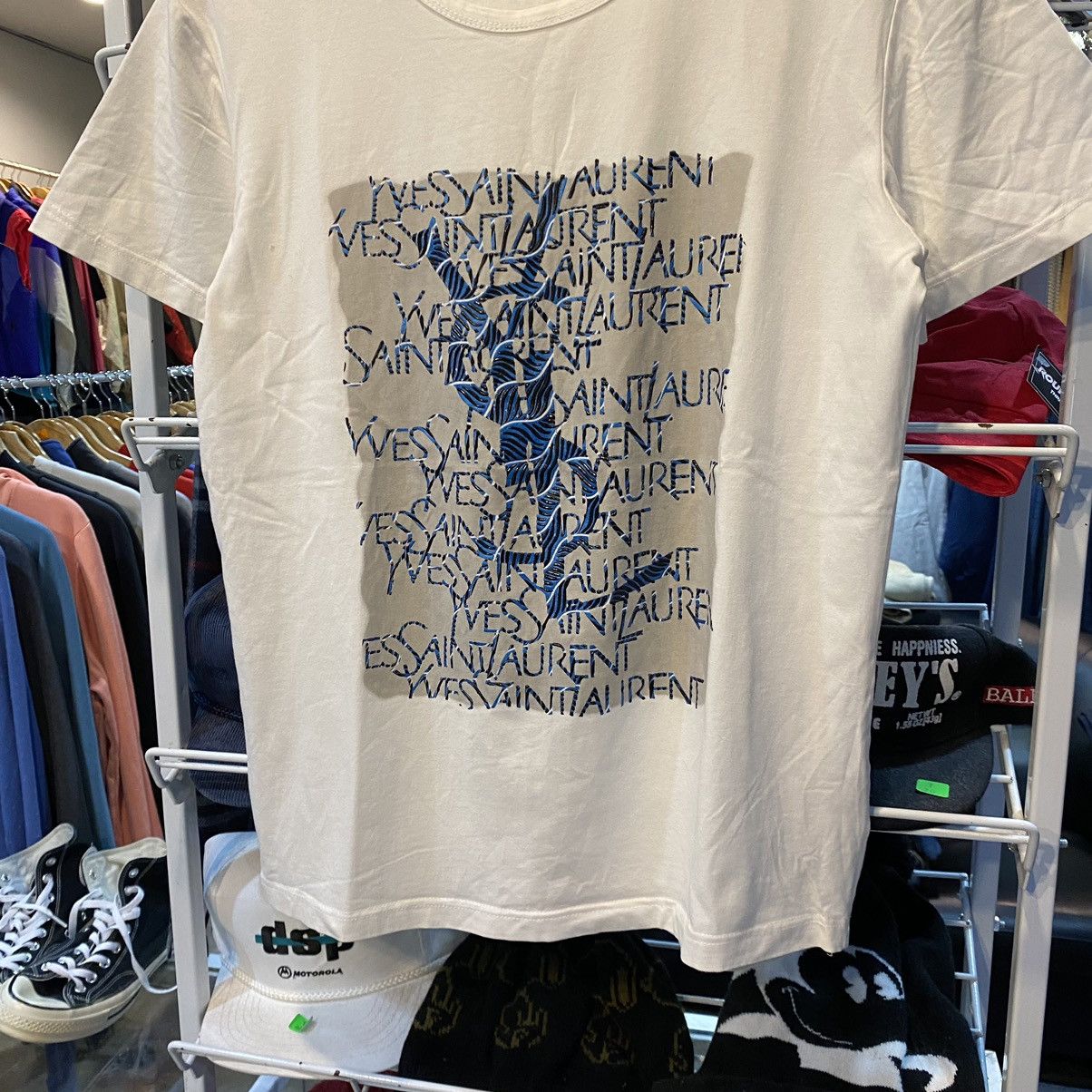 Yves Saint Laurent Yves Saint Lauren Rive Gauche Big Logo Cotton T-Shirt Size US M / EU 48-50 / 2 - 3 Thumbnail