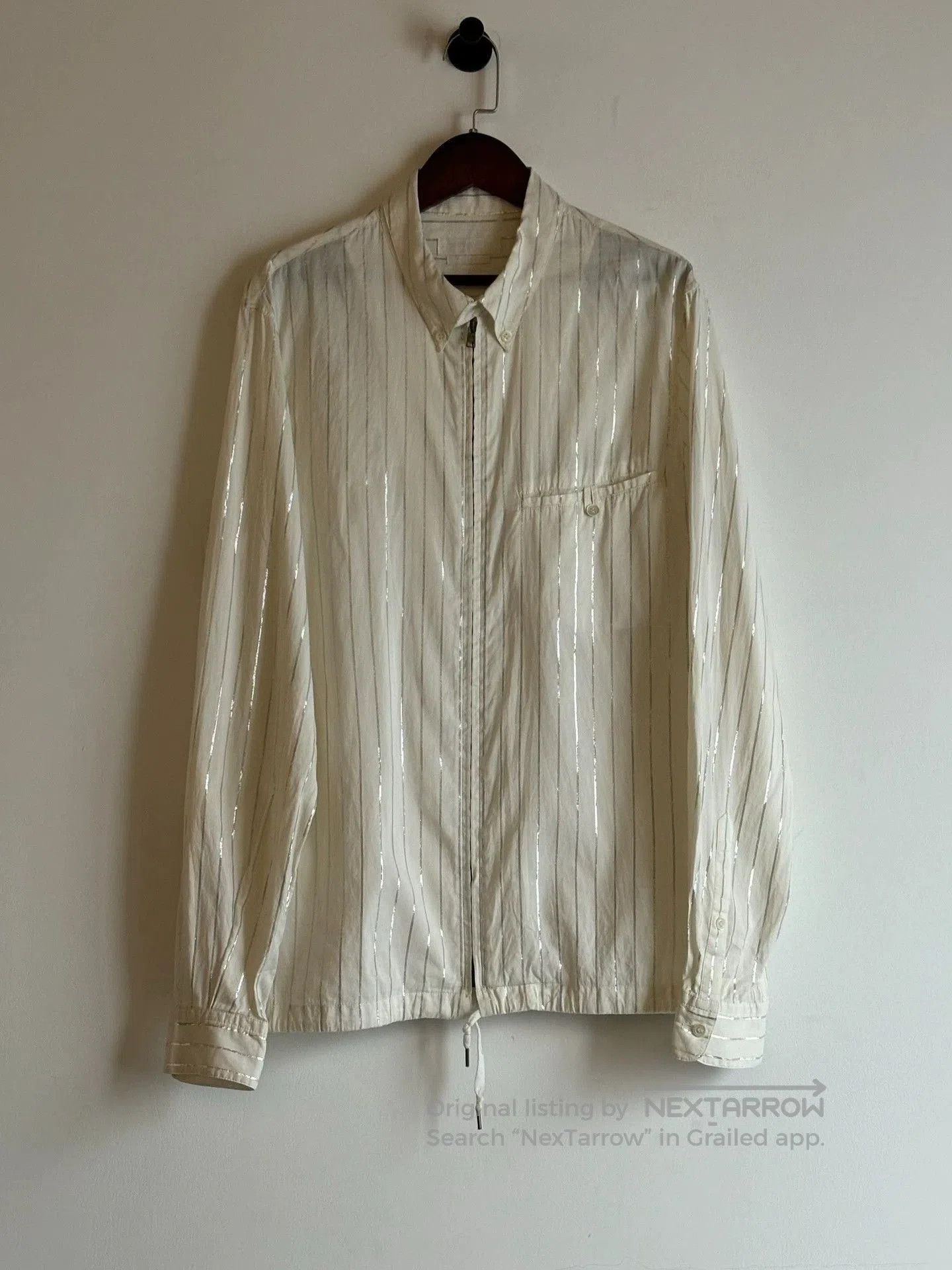 Alexander McQueen White Striped Long Sleeve Button. Size US M / EU 48-50 / 2 - 2 Thumbnail