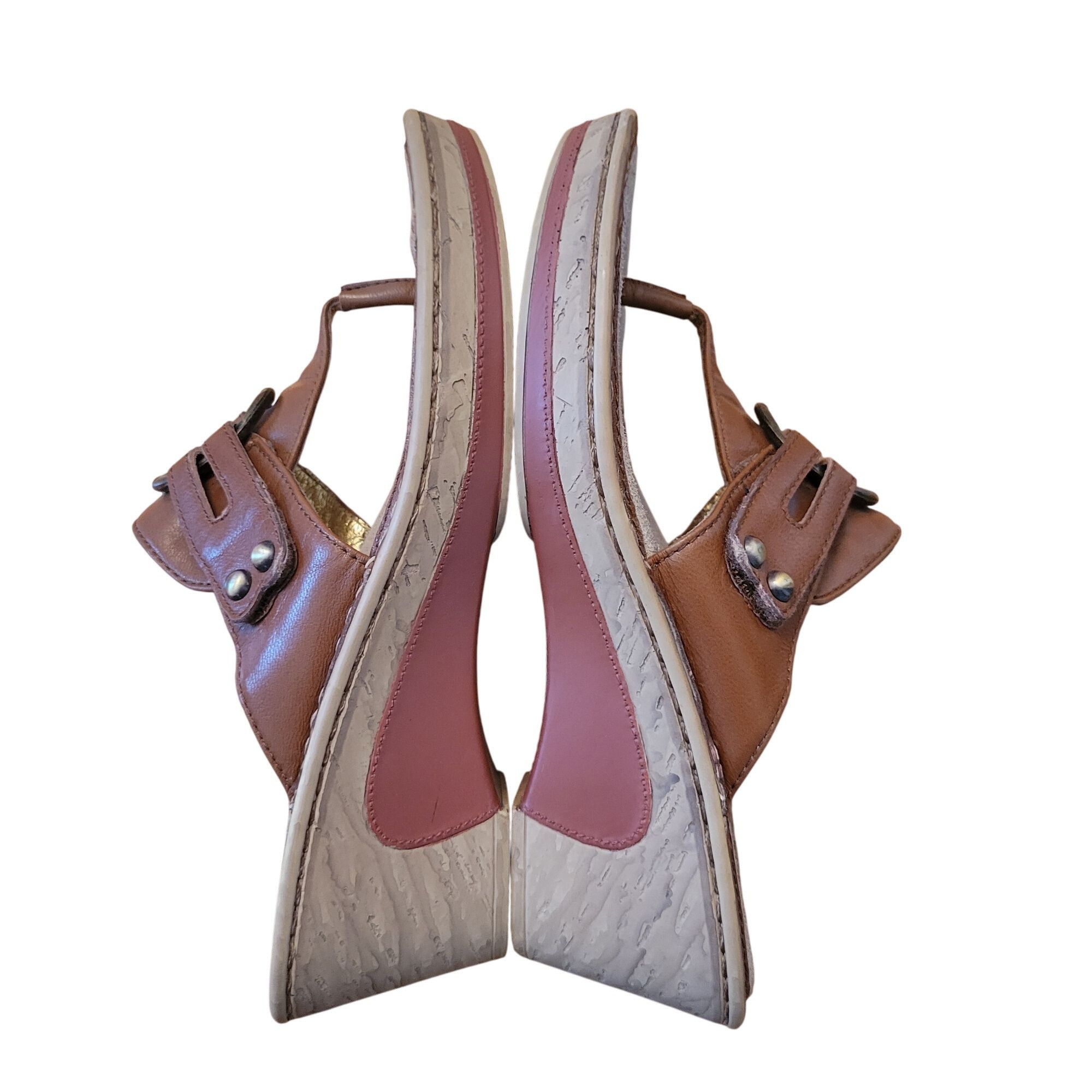 Other Alegria Leather Thong Sandals 6 Brown Comfort Slides LOLA We Size US 6 / IT 36 - 5 Thumbnail