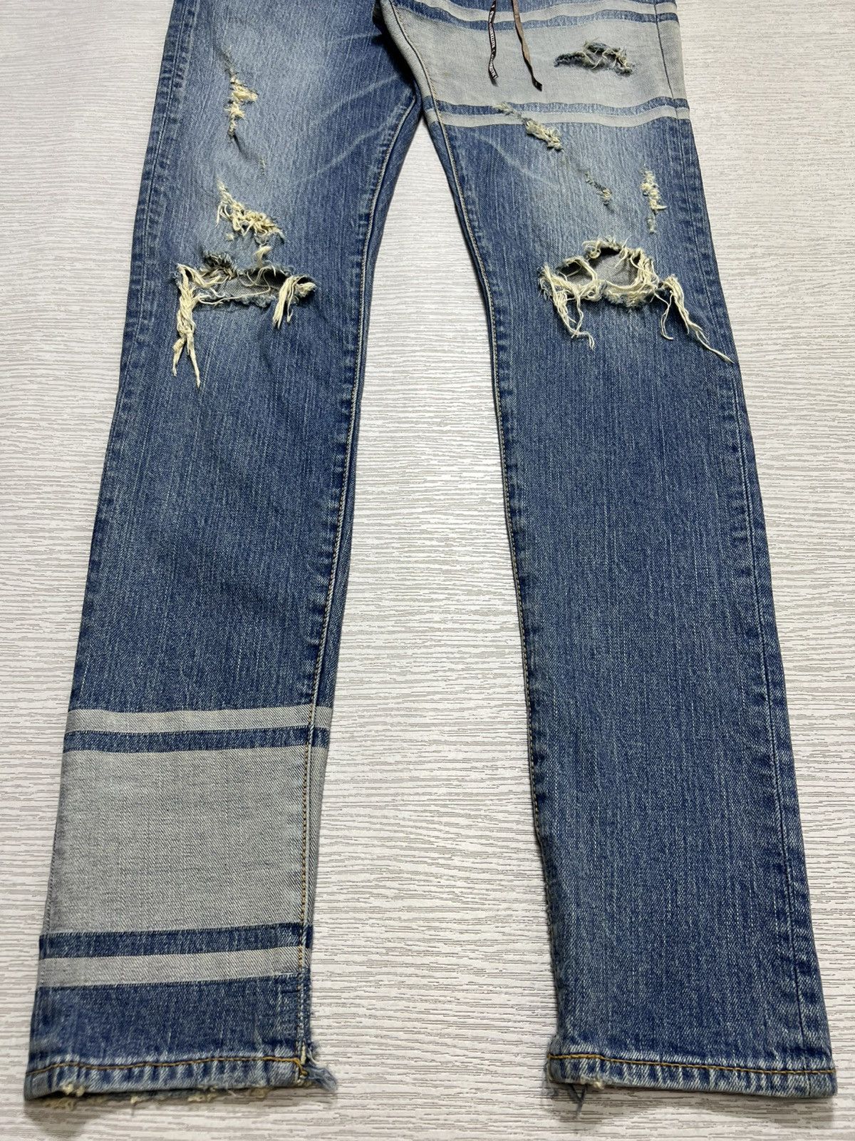 Mastermind World Mastermind World - Double Waist Crash Skinny Denim Jeans Size US 30 / EU 46 - 7 Thumbnail
