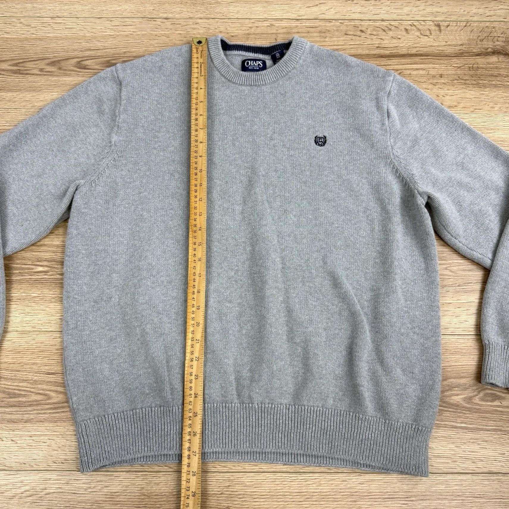 Chaps VINTAGE Chaps Sweater Mens 2XL Gray Crew Neck Knit Long Sleeve Shirt (Note: avoid adding N/A) Size US XXL / EU 58 / 5 - 4 Thumbnail