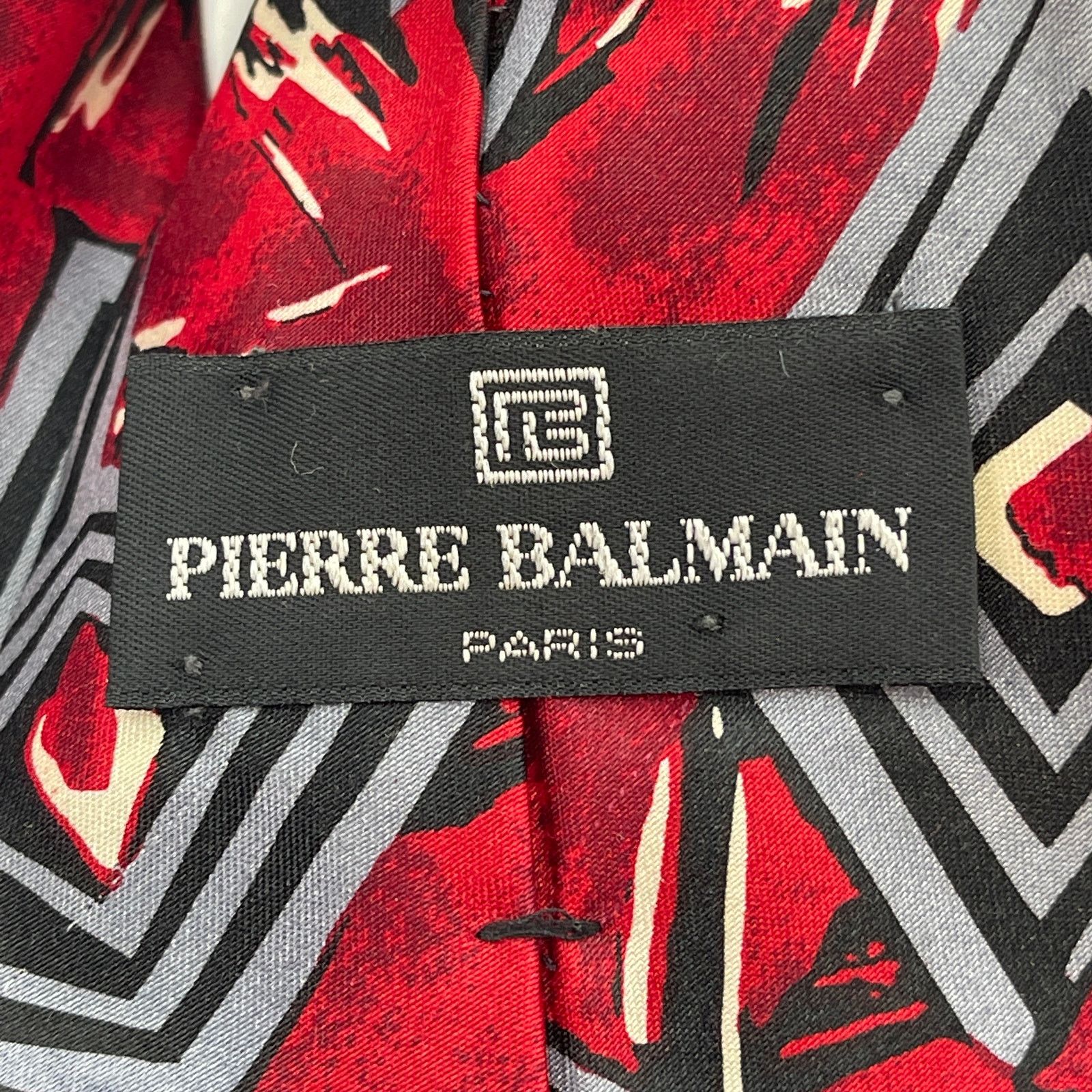Pierre Balmain Vintage Balmain Tie Abstract Geometric Red Size ONE SIZE - 3 Thumbnail