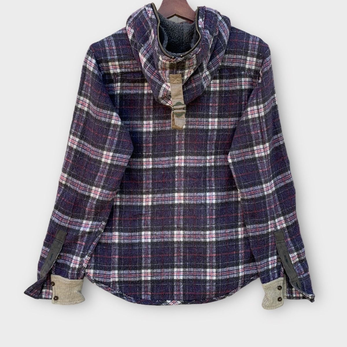 Japanese Brand PPFM PLAID WOOL FULL ZIPPER JACKET Size M / US 6-8 / IT 42-44 - 2 Thumbnail