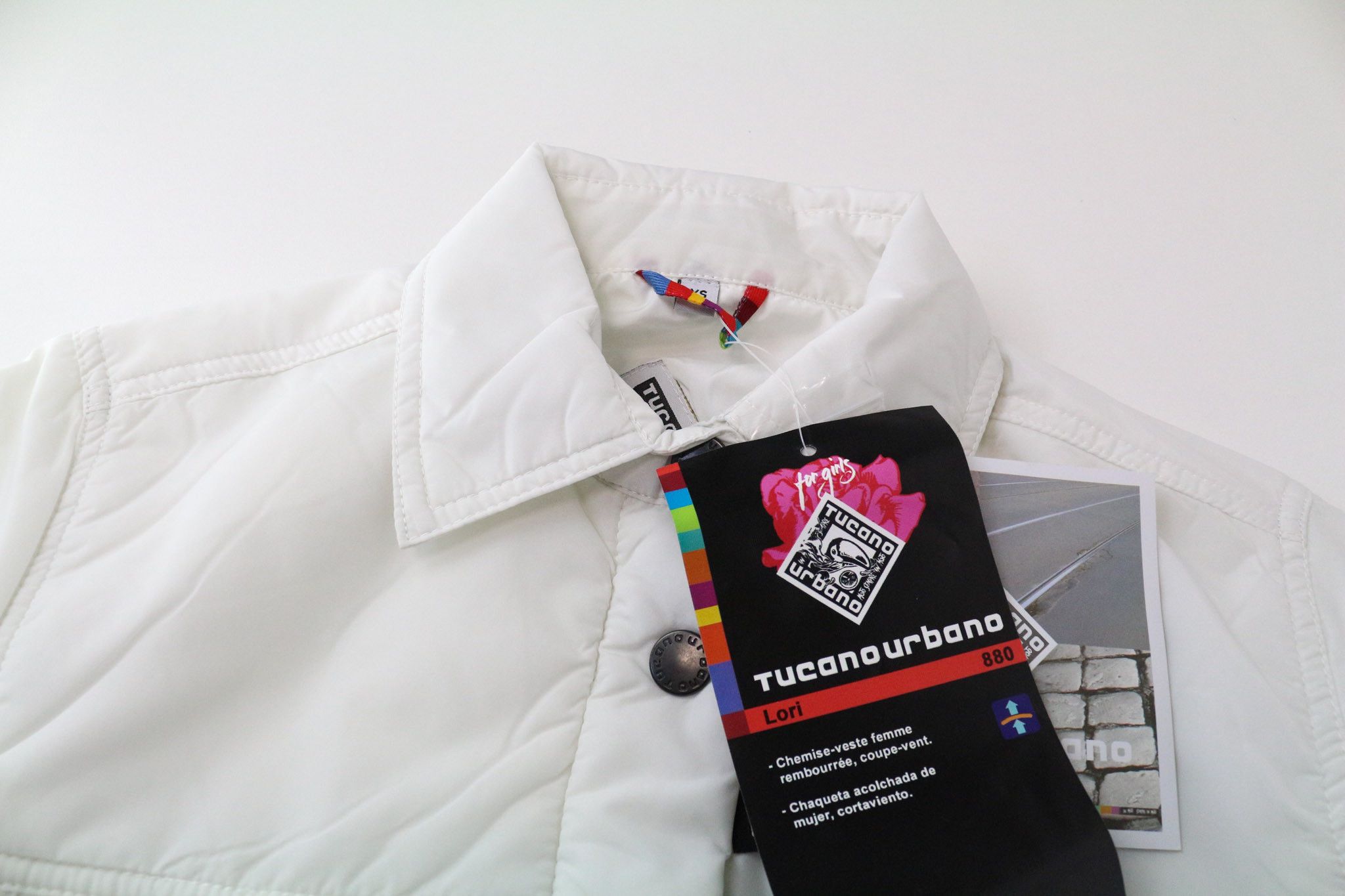 Other LORI XS Off-White Windproof Collared Moto Jacket 75797 Size XS / US 0-2 / IT 36-38 - 3 Thumbnail