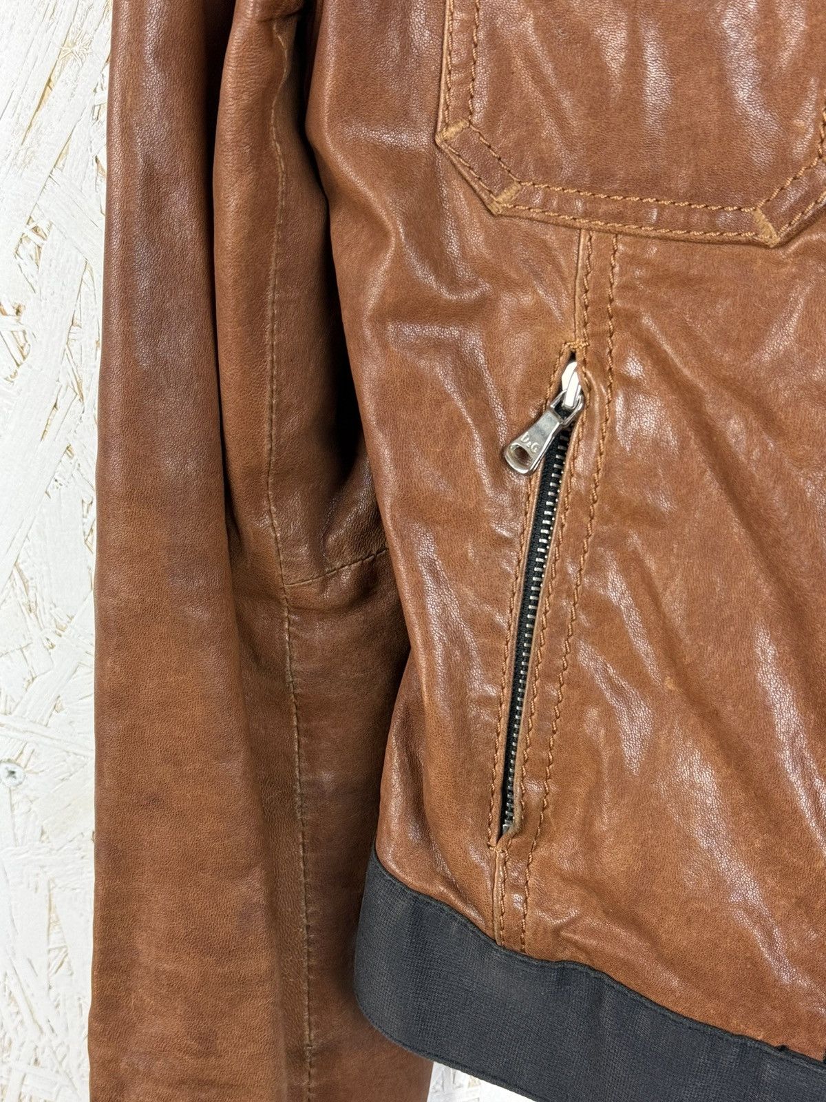 Dolce & Gabbana Dolce & Gabbana Lamb Leather Biker Moto Jacket Brown IT 38 Size XS / US 0-2 / IT 36-38 - 4 Thumbnail