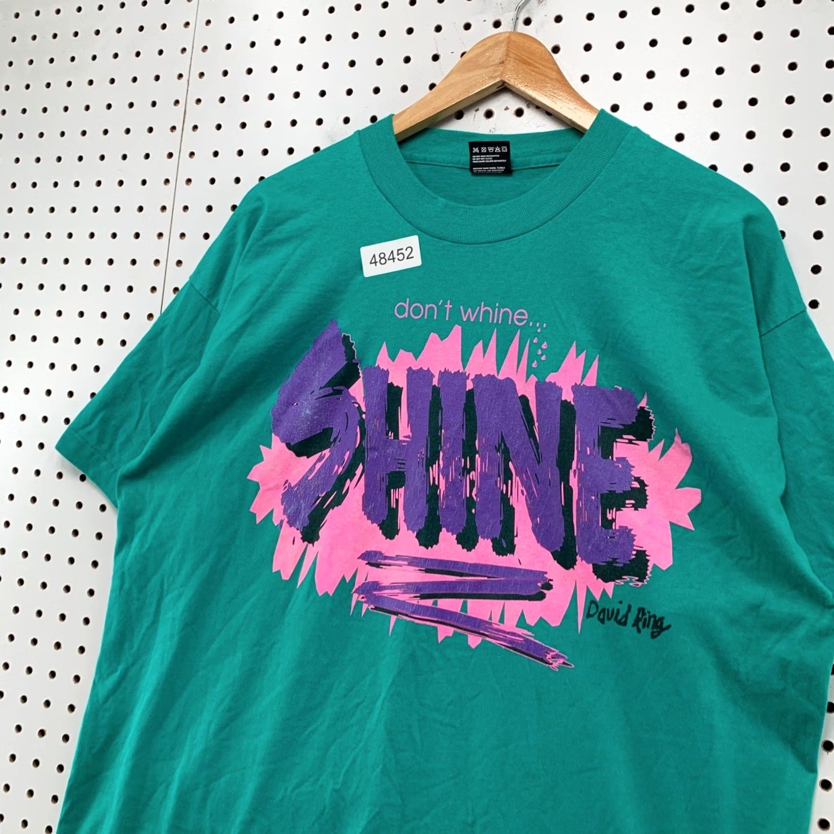 Fruit Of The Loom VINTAGE David Ring Evangelist Shirt Mens XL Green 90s Don't Whine Shine Jesus Size US XL / EU 56 / 4 - 6 Thumbnail