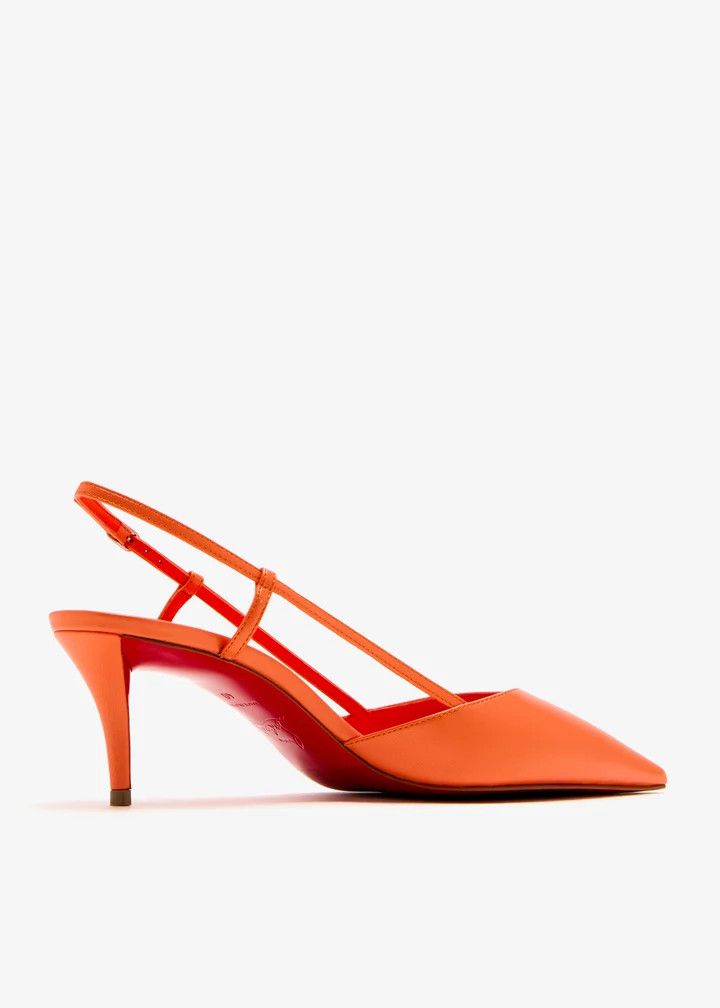 Christian Louboutin os11x0126 Miss Z Sling 60 Pumps in Orange Size US 11 / IT 41 - 3 Thumbnail