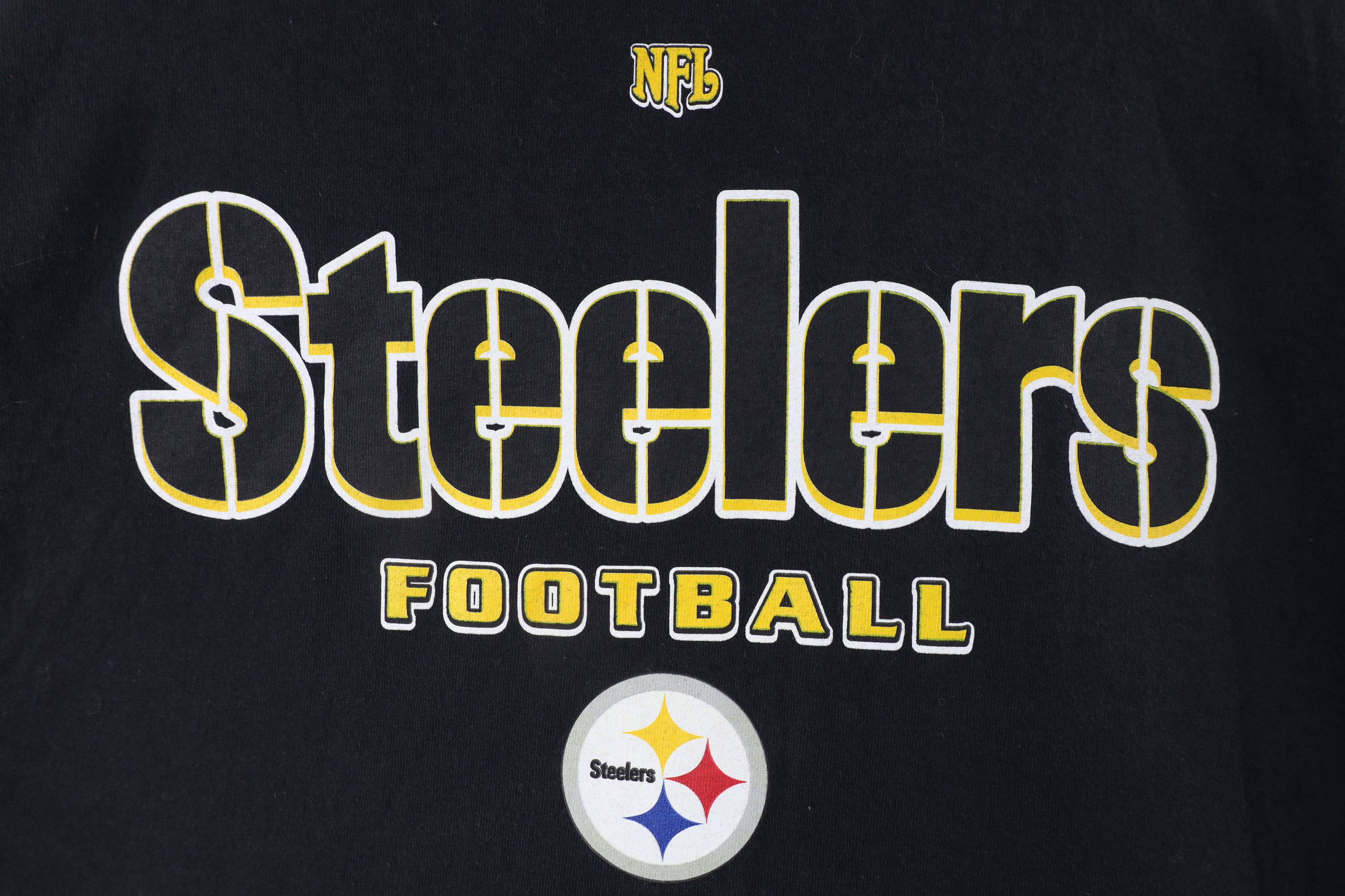 Vintage Vintage Spell Out Pittsburgh Steelers Football T-Shirt Black Size US L / EU 52-54 / 3 - 4 Thumbnail