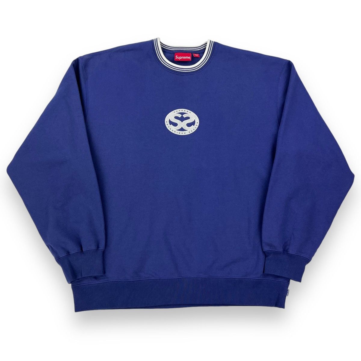 Supreme Supreme Double S Washed Navy Sweatshirt Size US XL / EU 56 / 4 - 2 Thumbnail