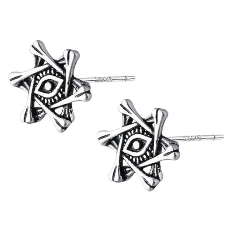 Jewelry All-seeing Eye Retro Earrings One Pairs Chrome Jewelry Size ONE SIZE - 4 Thumbnail