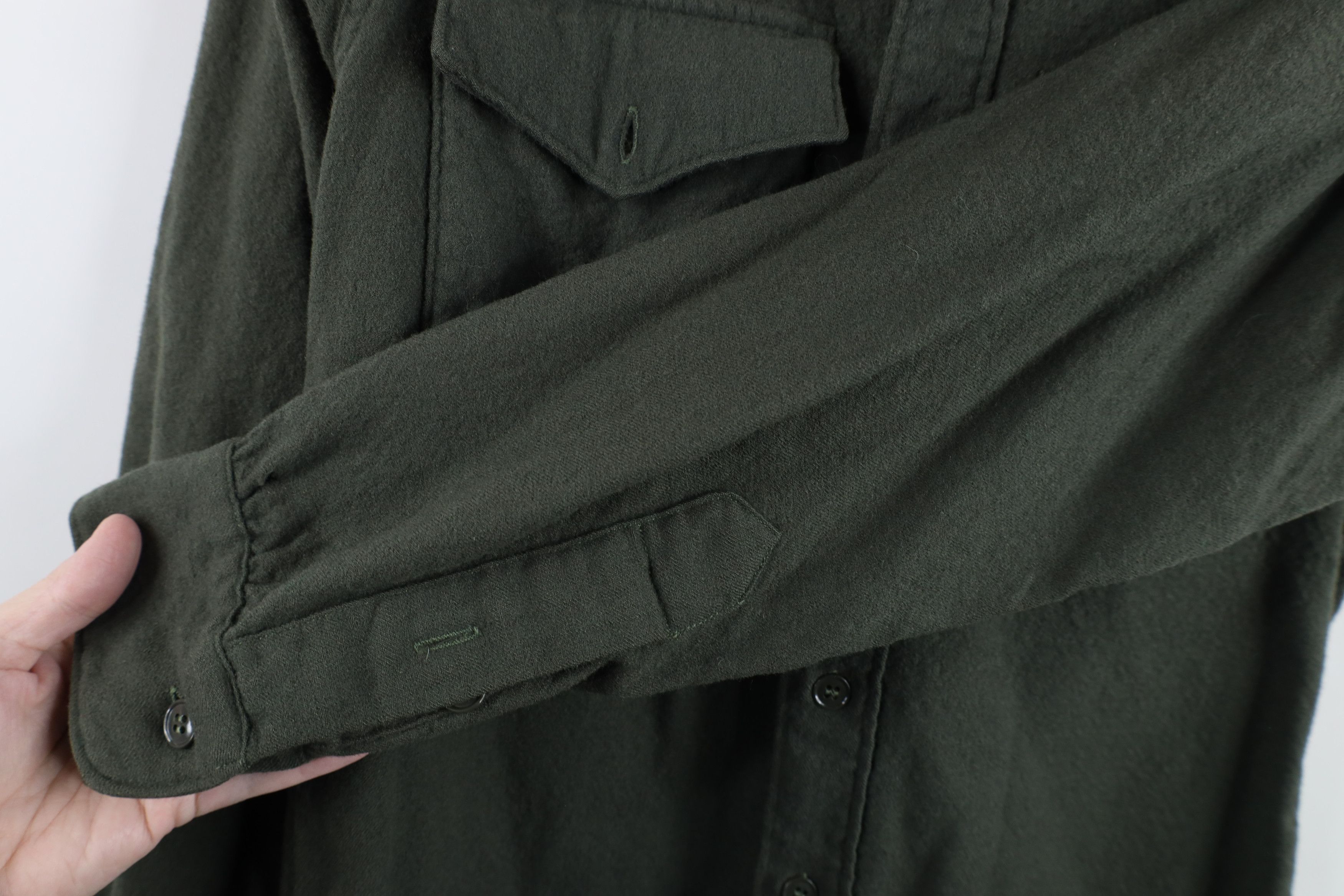Vintage Vintage 50s 60s Military Wool Field Button Shirt Green USA Size US S / EU 44-46 / 1 - 10 Thumbnail