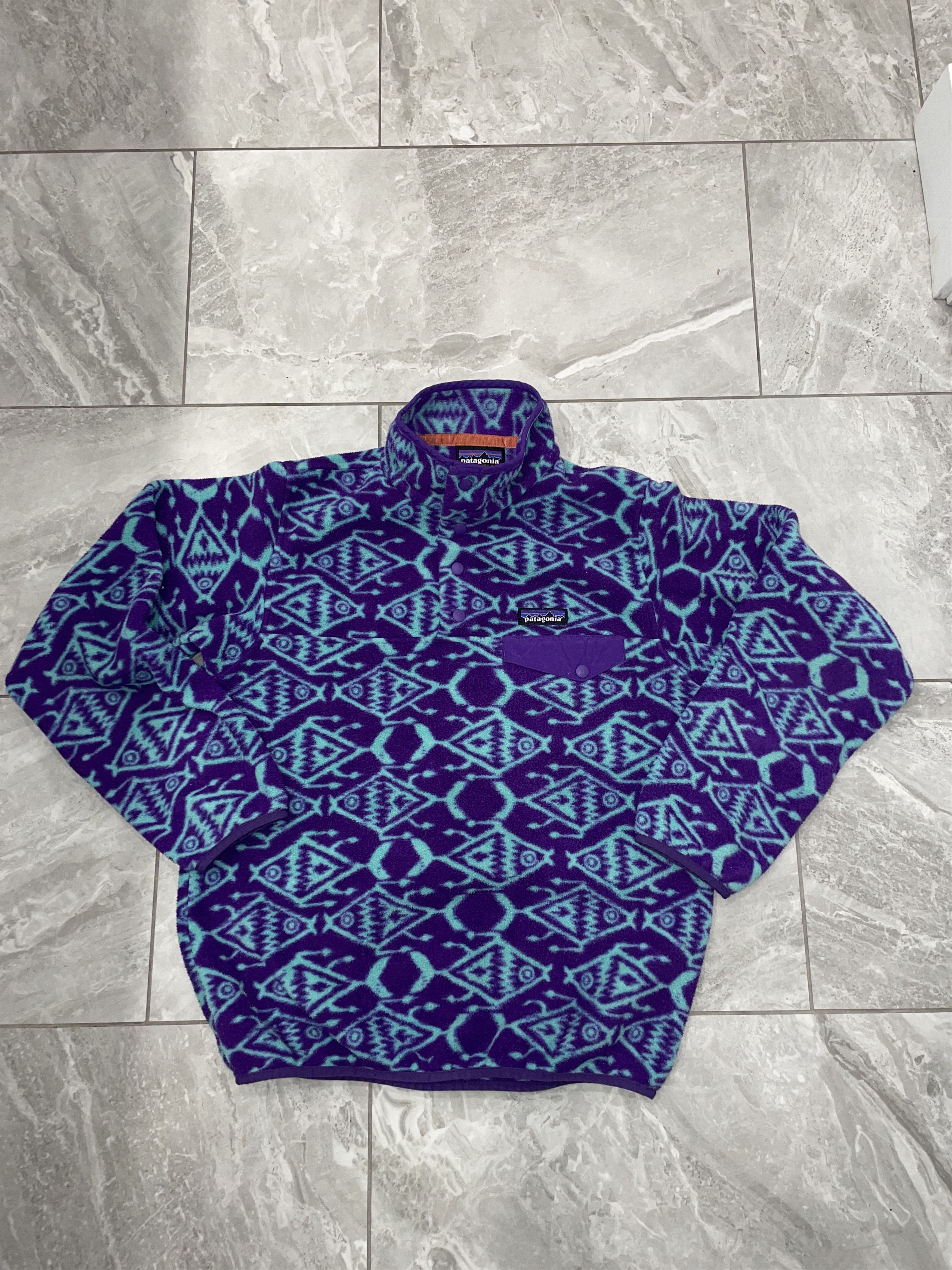 Image of Patagonia Synchilla Gargoyle Sweater/ Pullover in Blue Purple, Women's (Size XS)