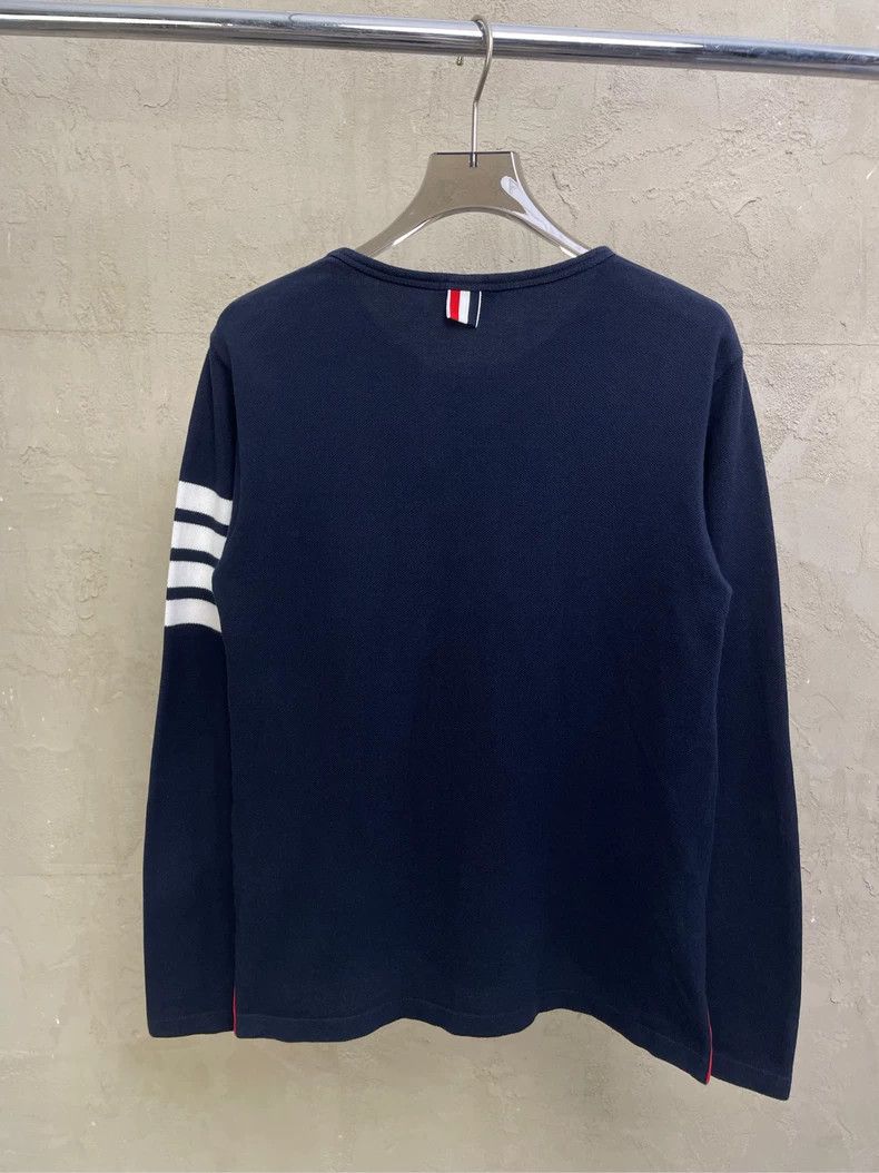 Thom Browne Thom browne Dark blue four-striped round-neck sweatshirt 25 Size US XS / EU 42 / 0 - 3 Thumbnail