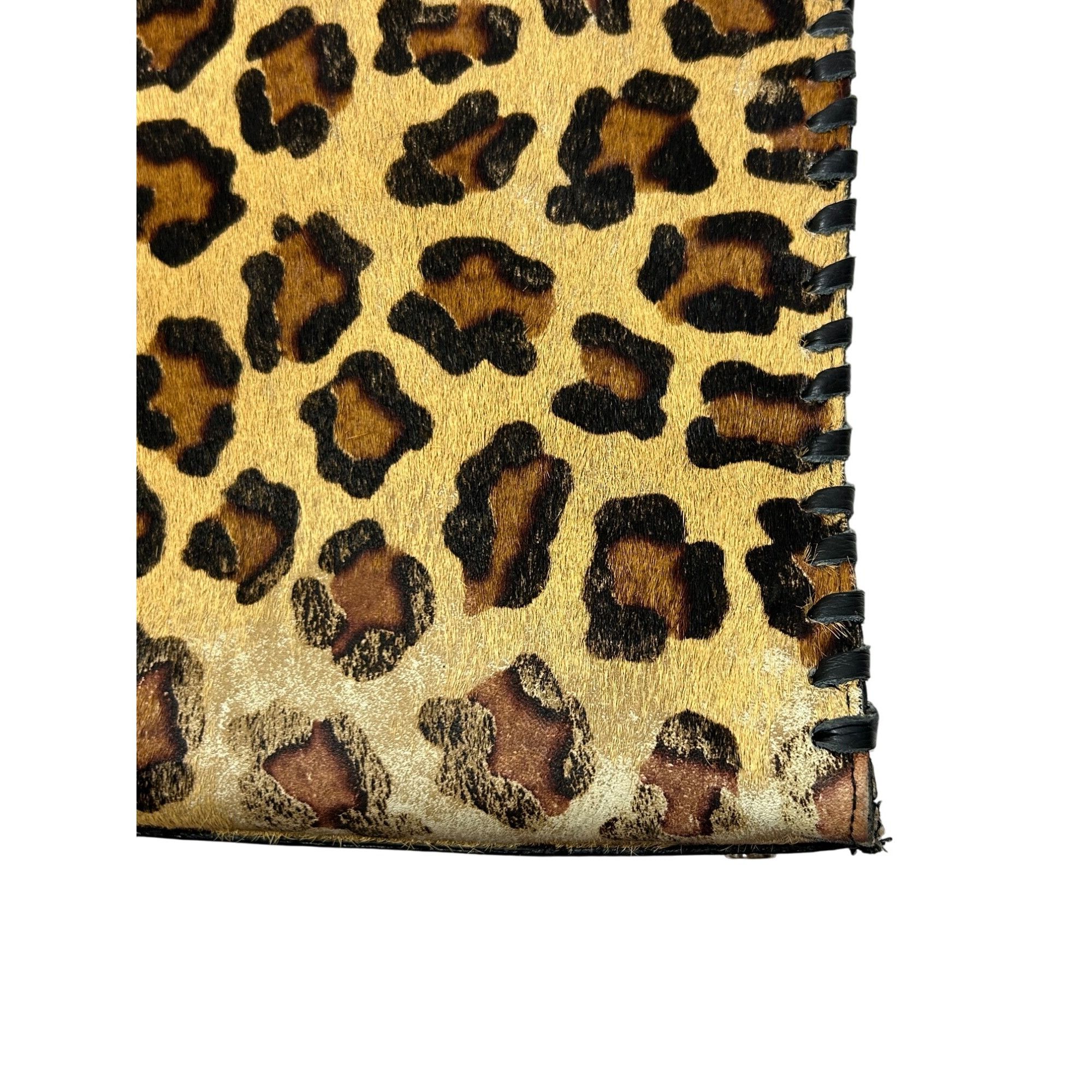 Other Claudia Firenze Leopard Print Calf Hair Black Leather Tote V Size ONE SIZE - 12 Thumbnail