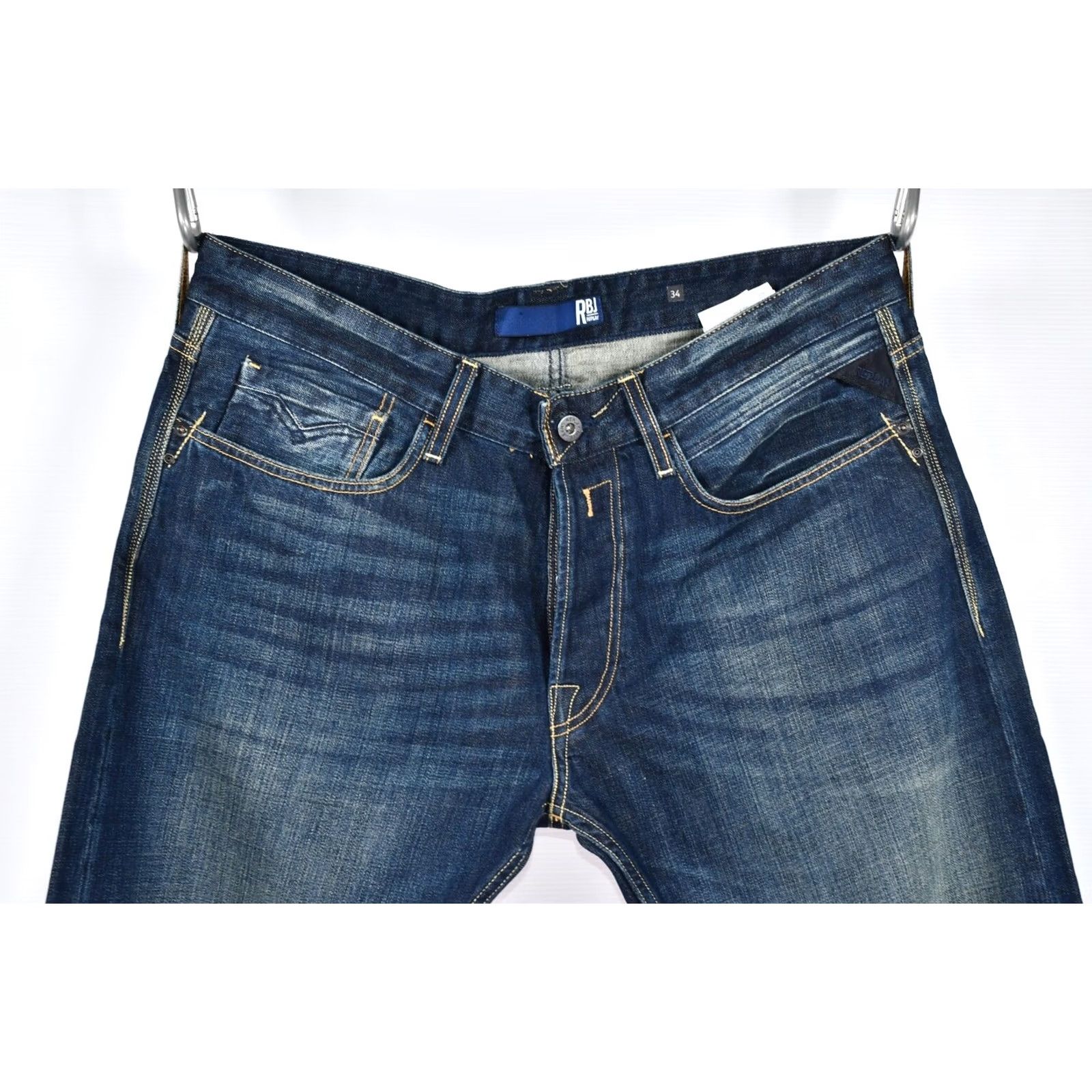 Replay REPLAY M95 BILLSTRONG Jeans Men's 34 Bootcut Blue 100% Cotton Regular XS? Size US 34 / EU 50 - 2 Thumbnail