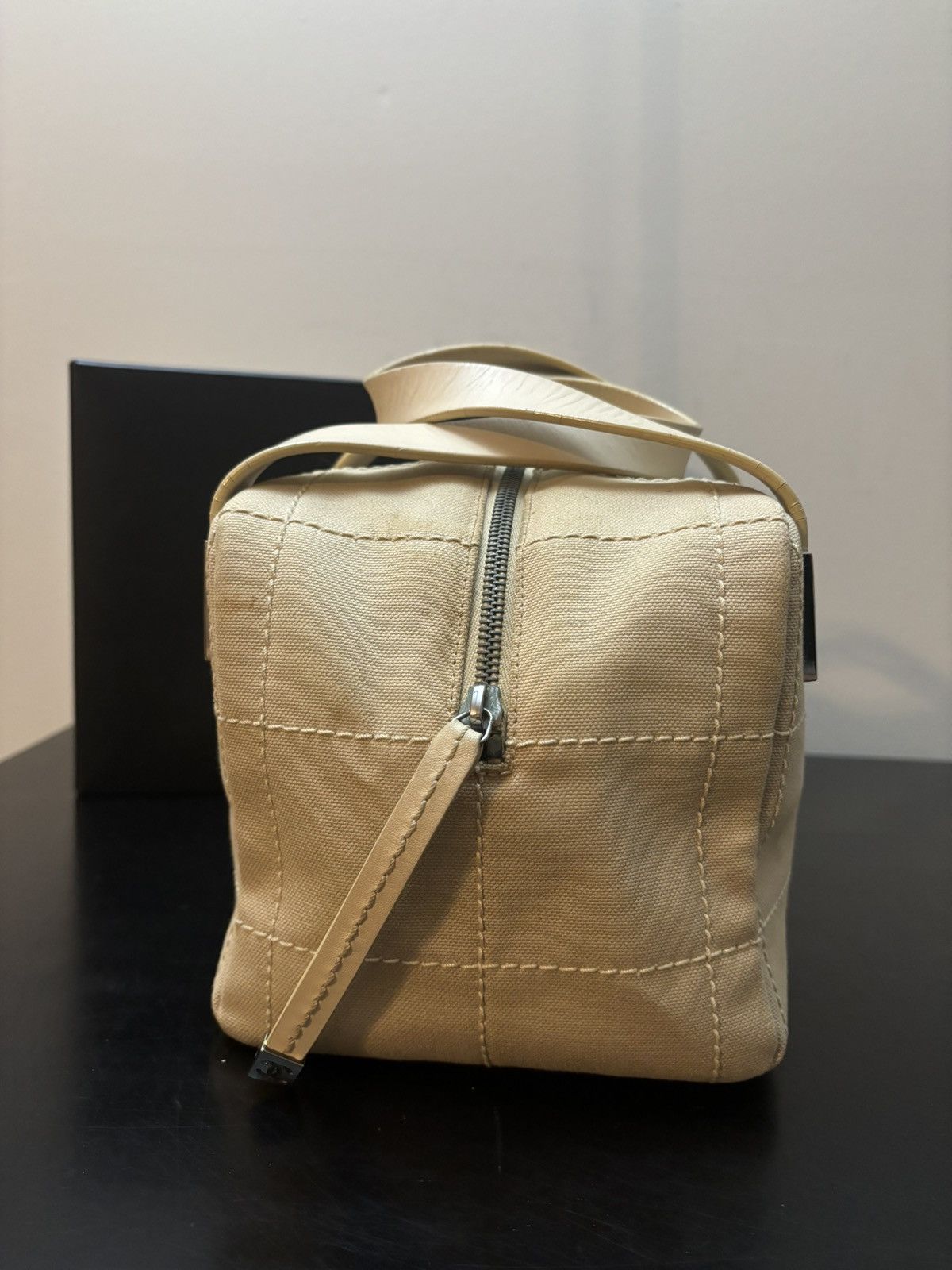 Chanel Chanel Coco Canvas Square Chocolate Stitched Bowling Bag Size ONE SIZE - 5 Thumbnail