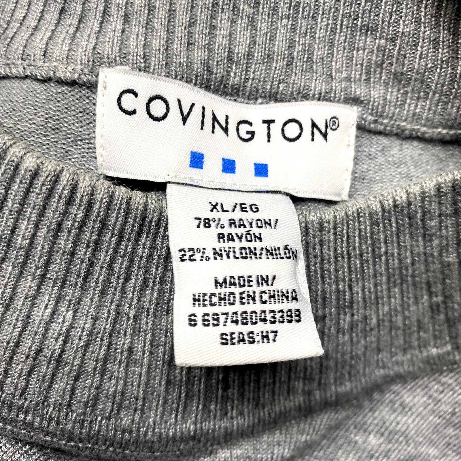 Covington Covington Womens Size XL Grey Mockneck Pullover Sweater Size XL / US 12-14 / IT 48-50 - 3 Thumbnail