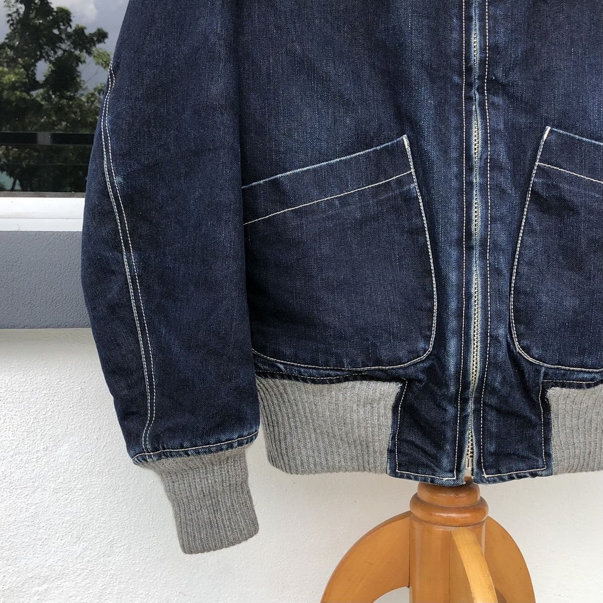 Vintage Vintage TRIMRAGH Japanese Ma-1 Denim Bomber Jacket Size US M / EU 48-50 / 2 - 8 Thumbnail
