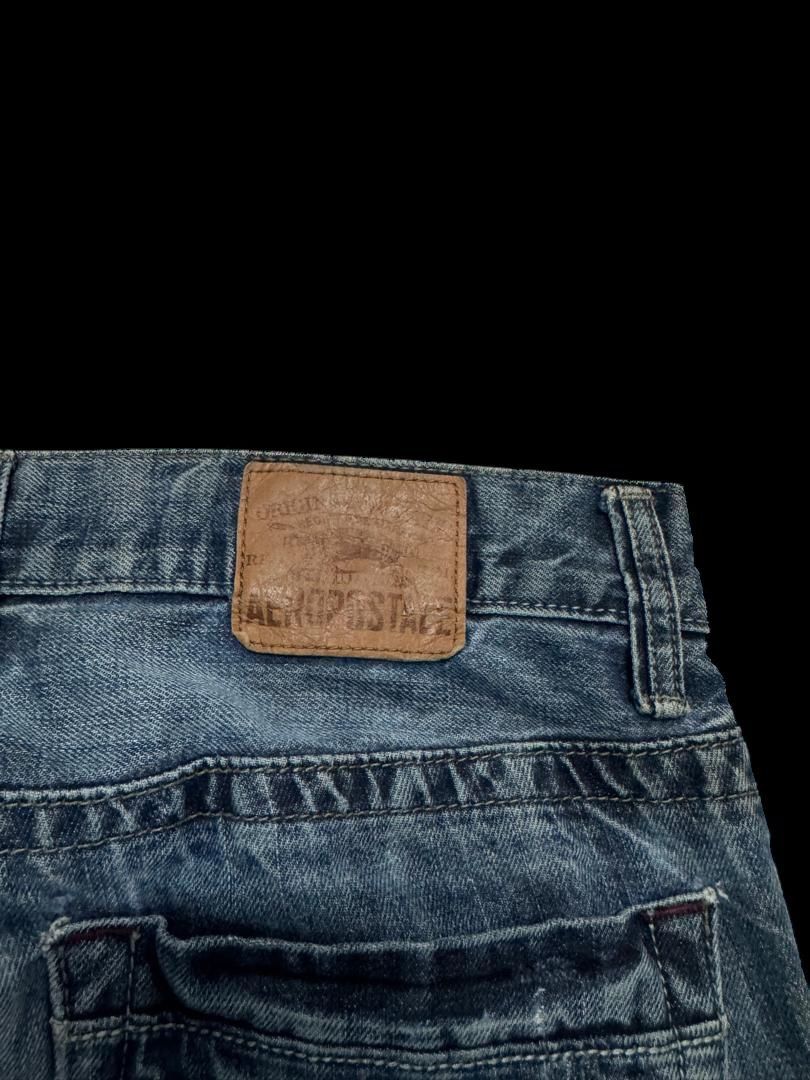 Japanese Brand Insane Aeropostale Mudwash Distressed Ripped Straight Leg Size US 33 - 19 Thumbnail