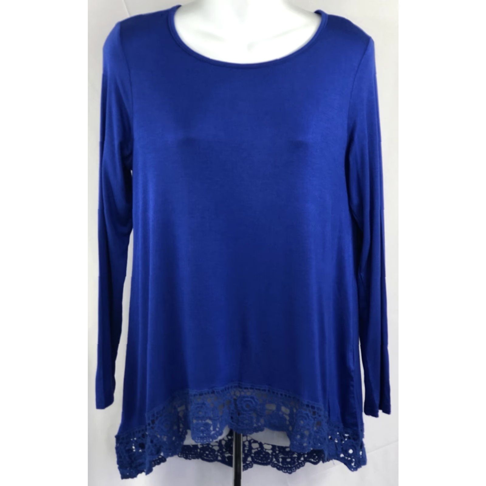 Vintage Nwt Leo Rosi Flowy Top S Blue Lace Asymmetrical Long Sleeve Fairy Romantic Shirt Women HS Size S / US 4 / IT 40 - 2 Thumbnail