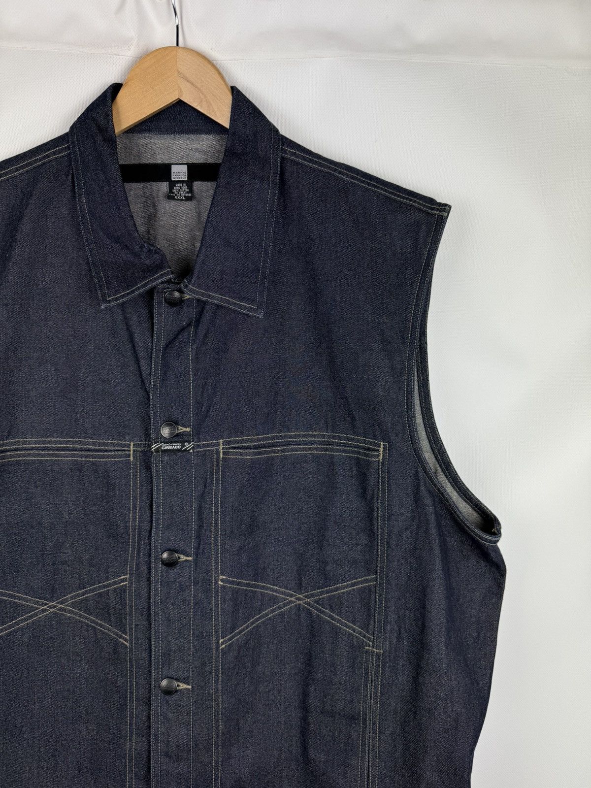 Marithe + Francois Girbaud × Vintage Marithe Francois Girbaud VTG Denim Trucker Vest Jacket Size US XXL / EU 58 / 5 - 5 Thumbnail
